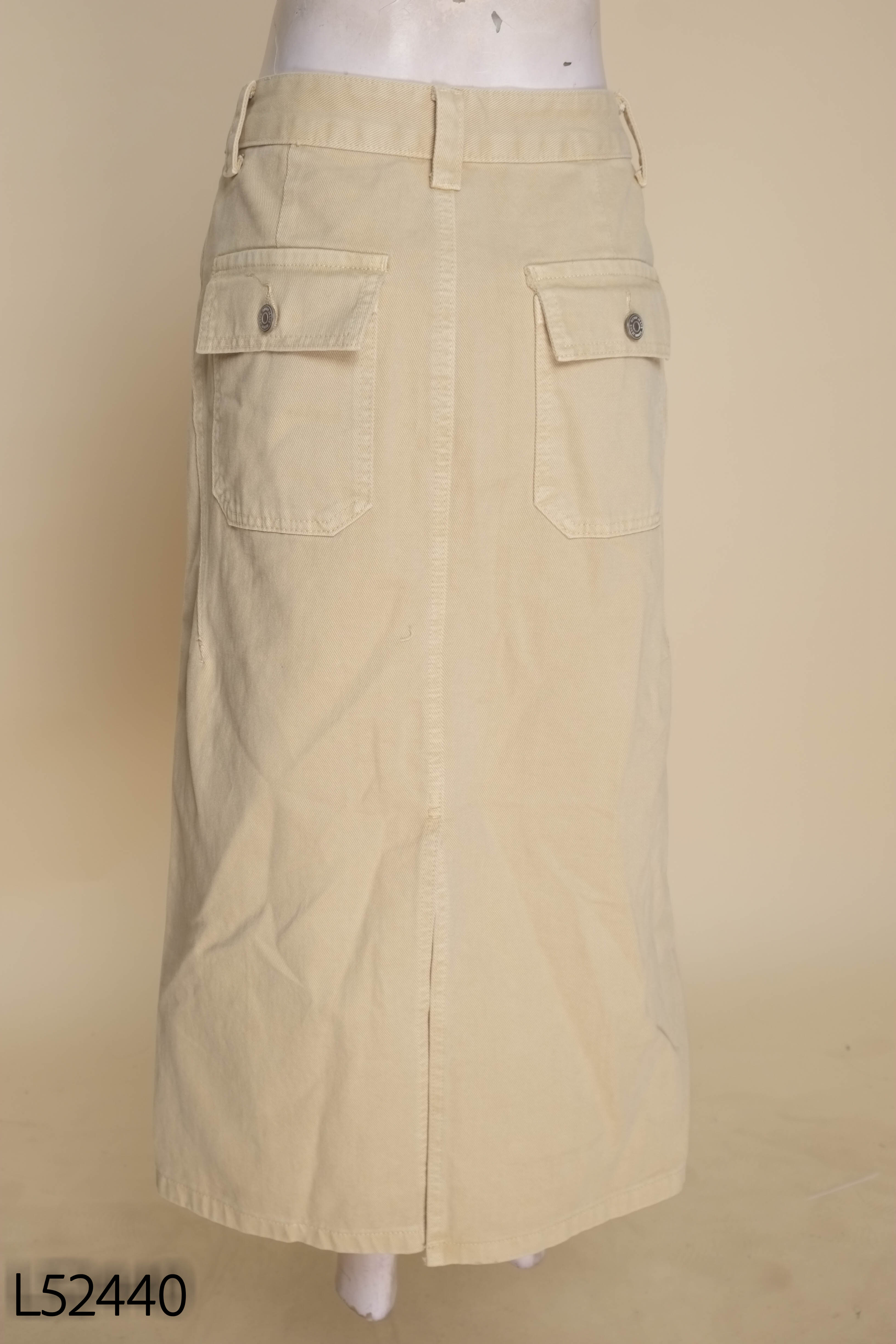Chân váy jeans nâu túi hộp
