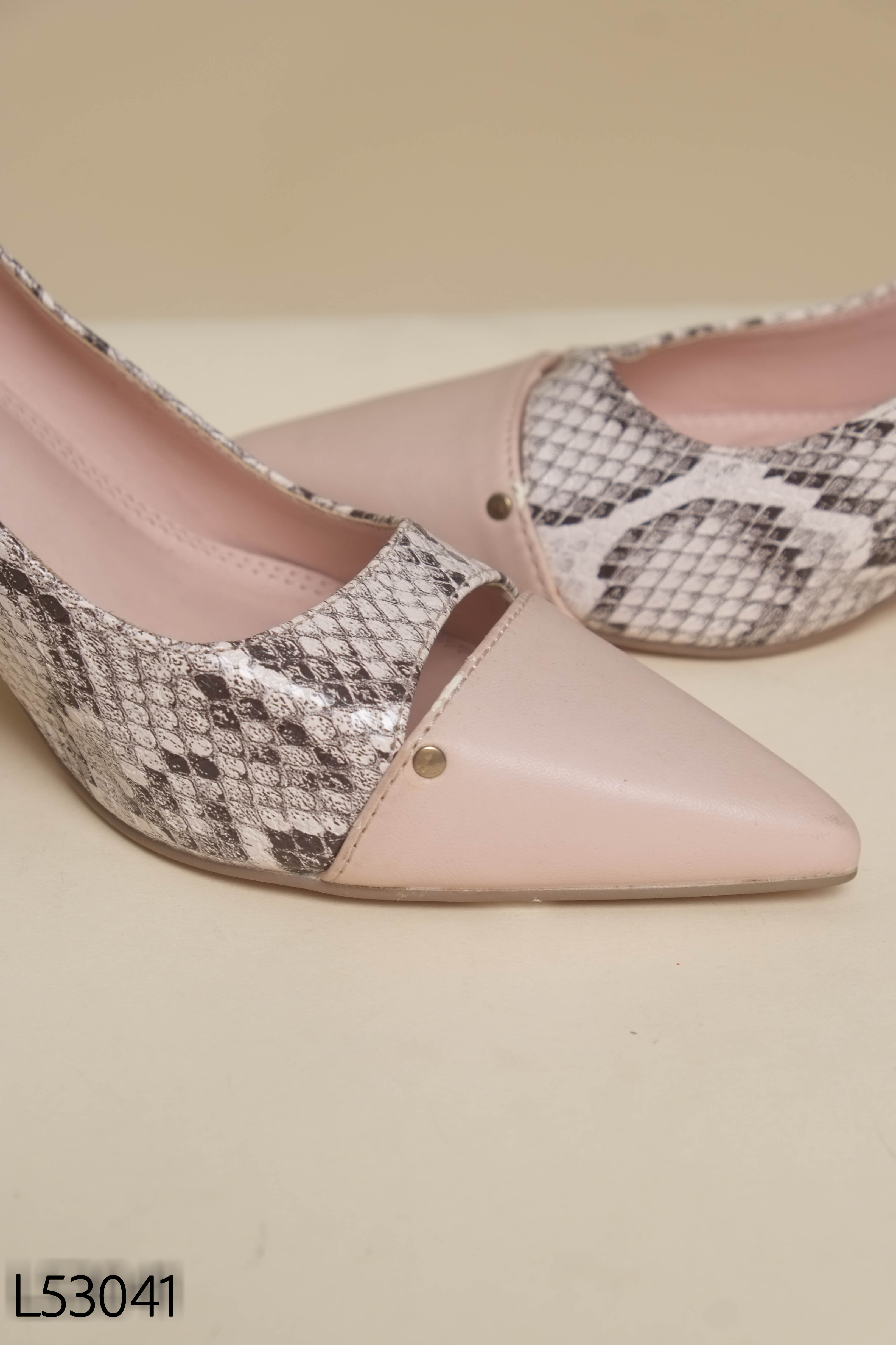 NEW ELLE giày hồng da rắn