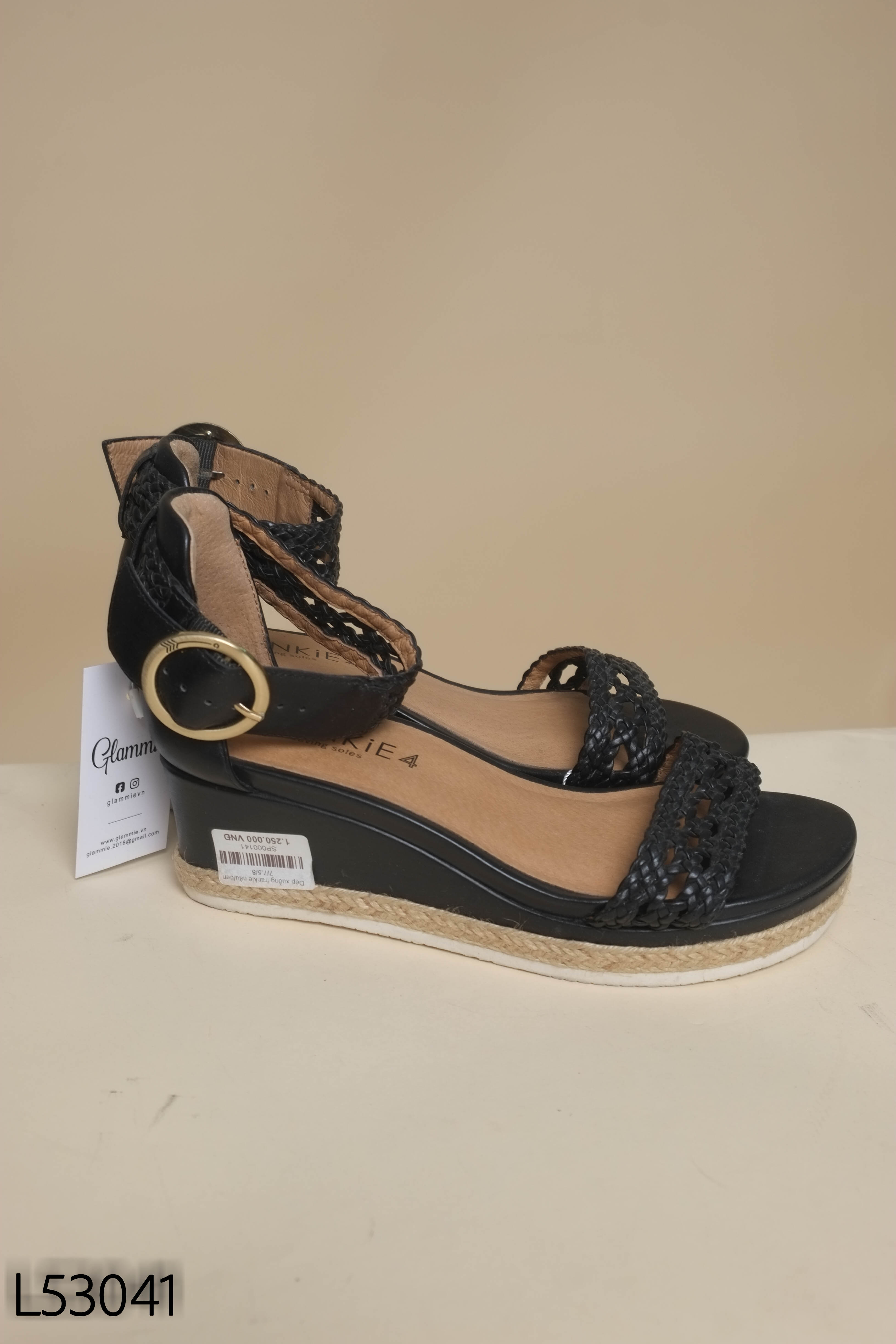 NEW FRANKIE sandal cói đen