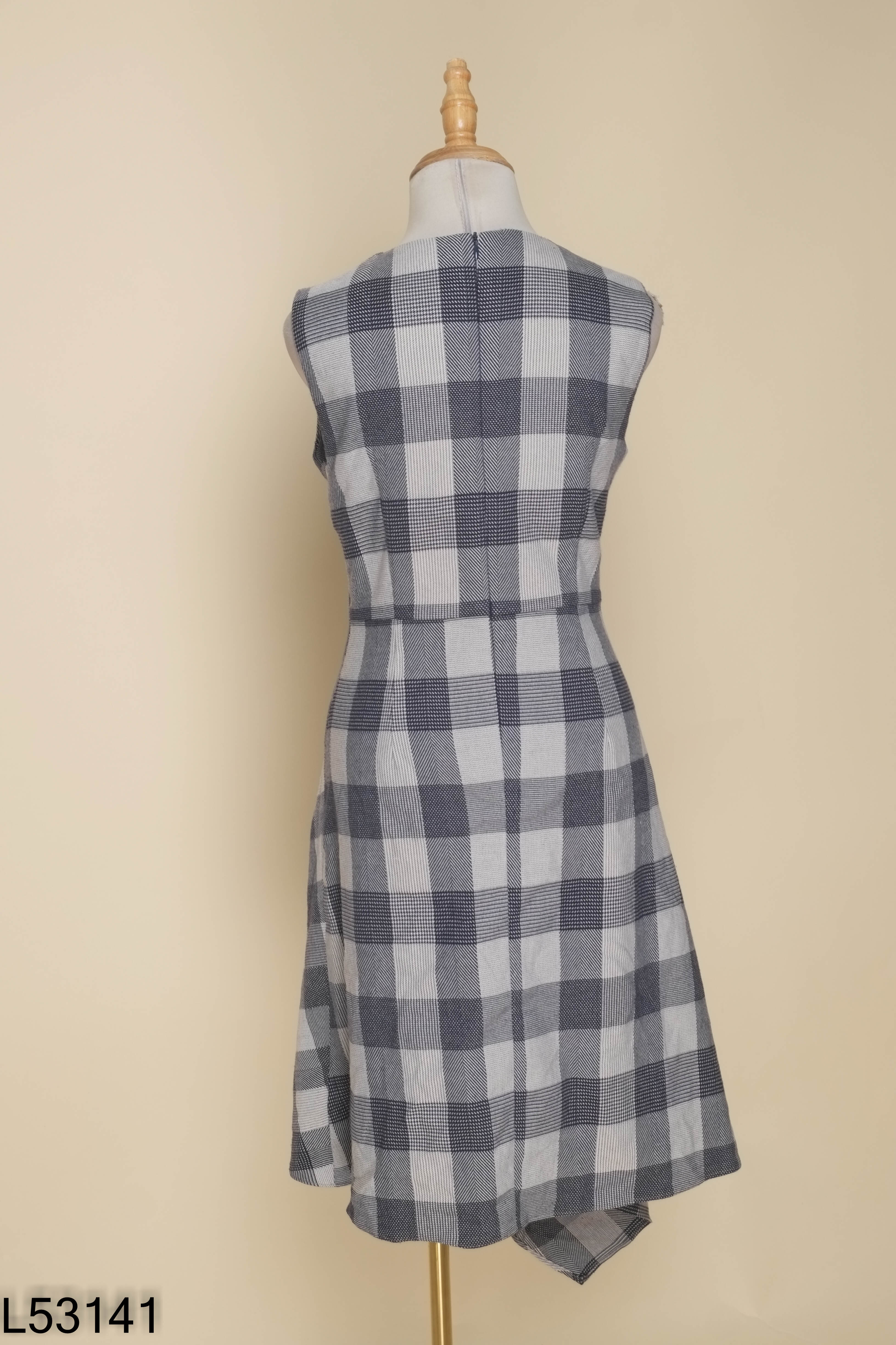 Váy xanh G9MODA họa tiết sát nách