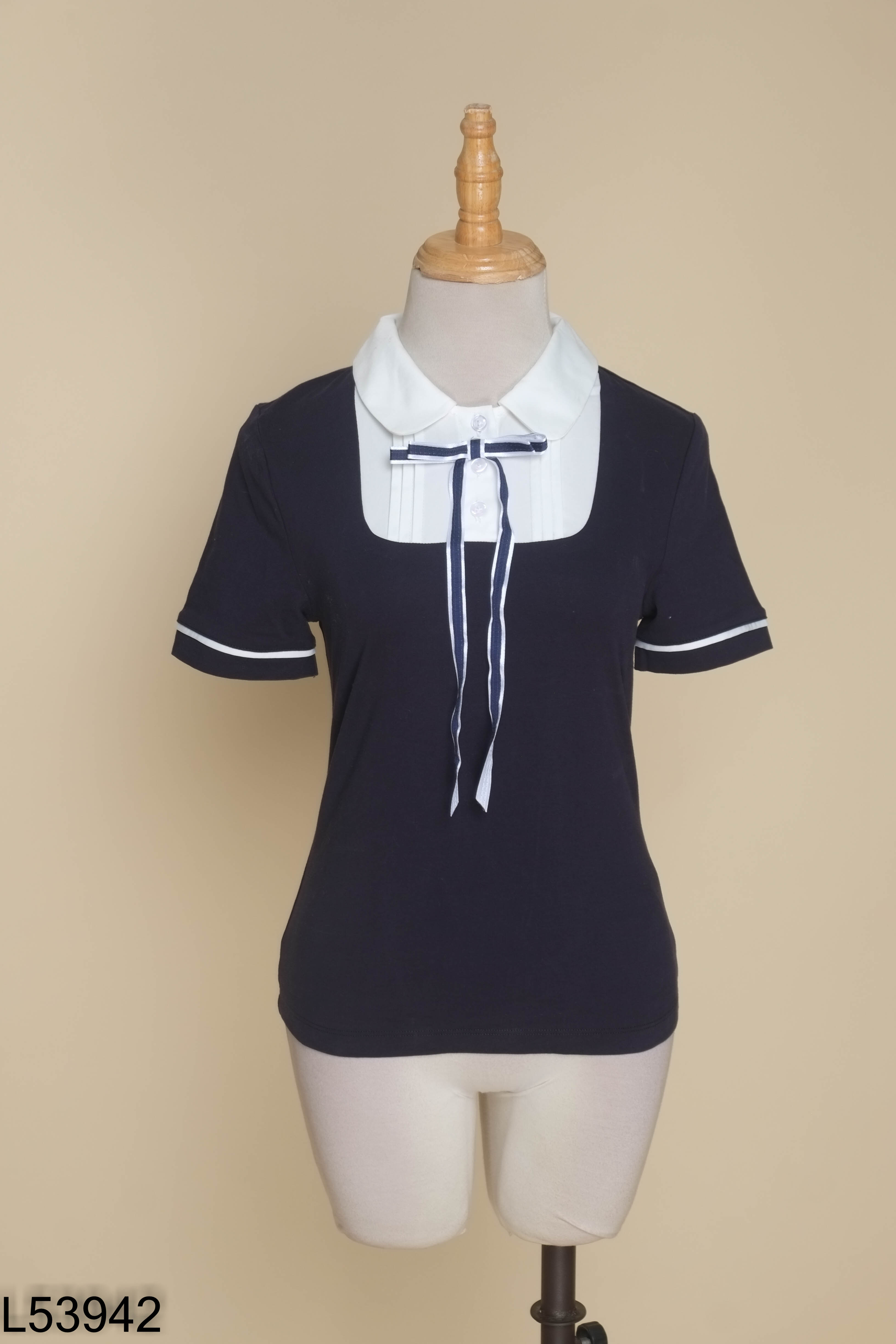 Áo CALIE xanh than cổ trắng