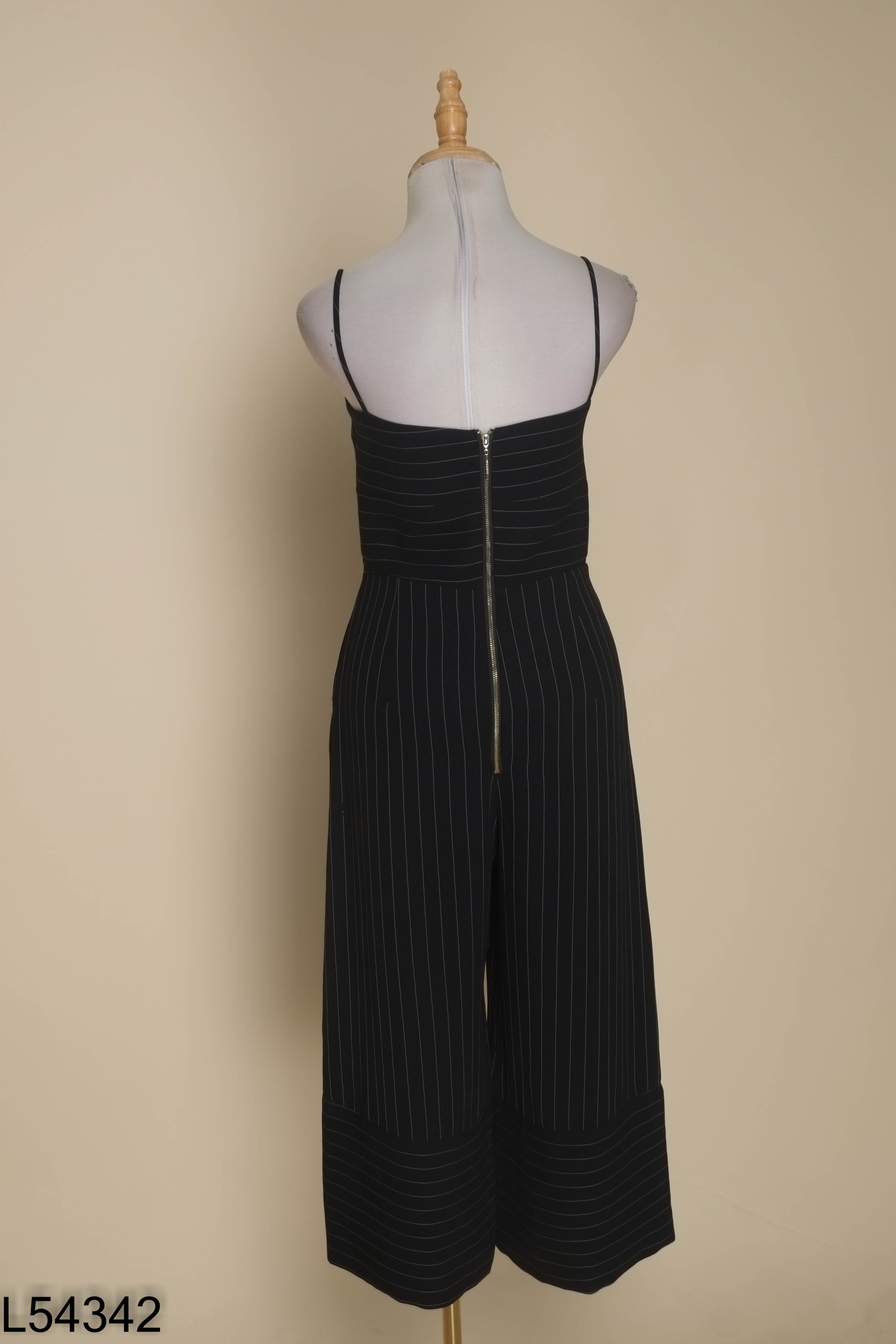 Jumpsuit ELISE đen kẻ
