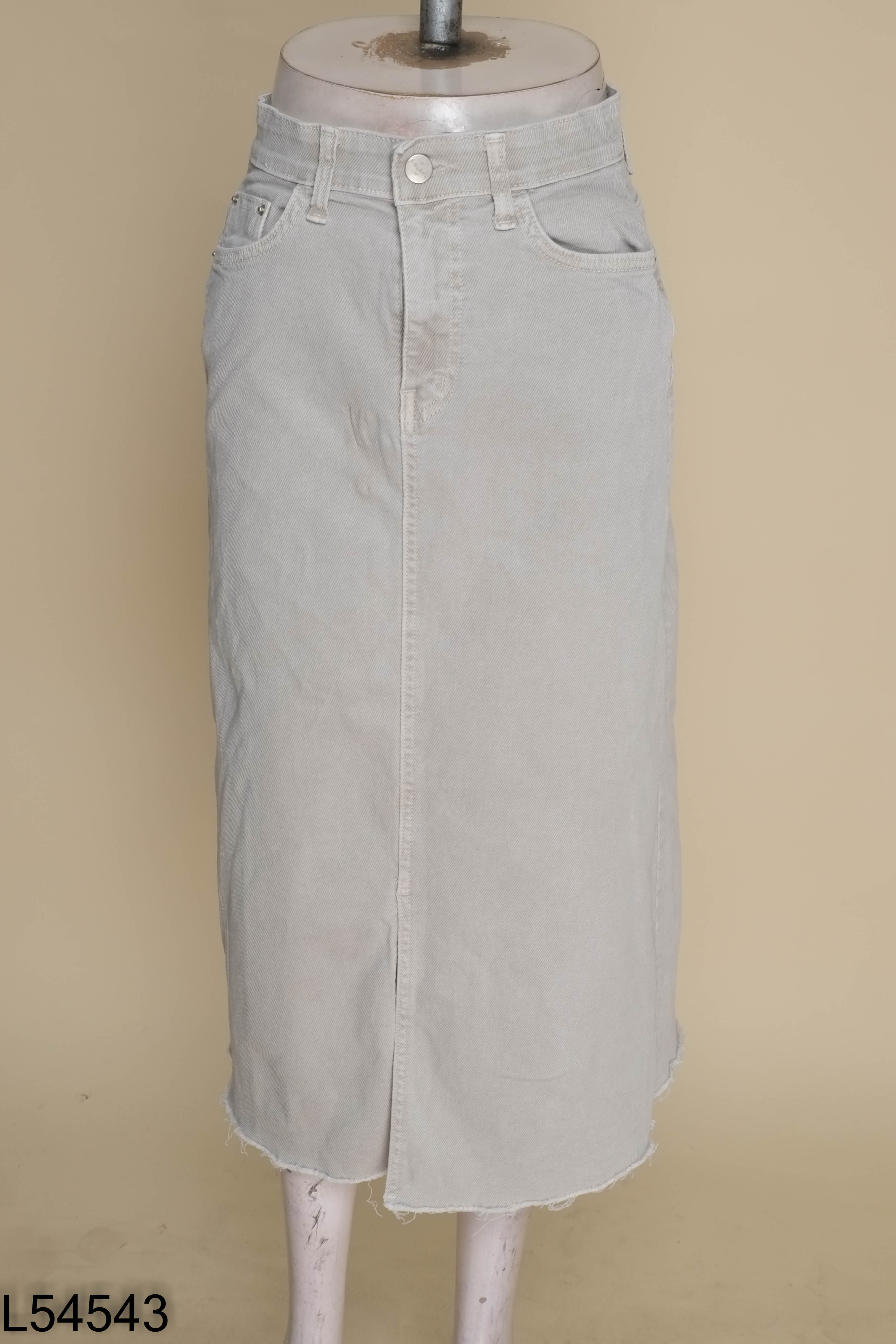 Chân váy jeans ghi