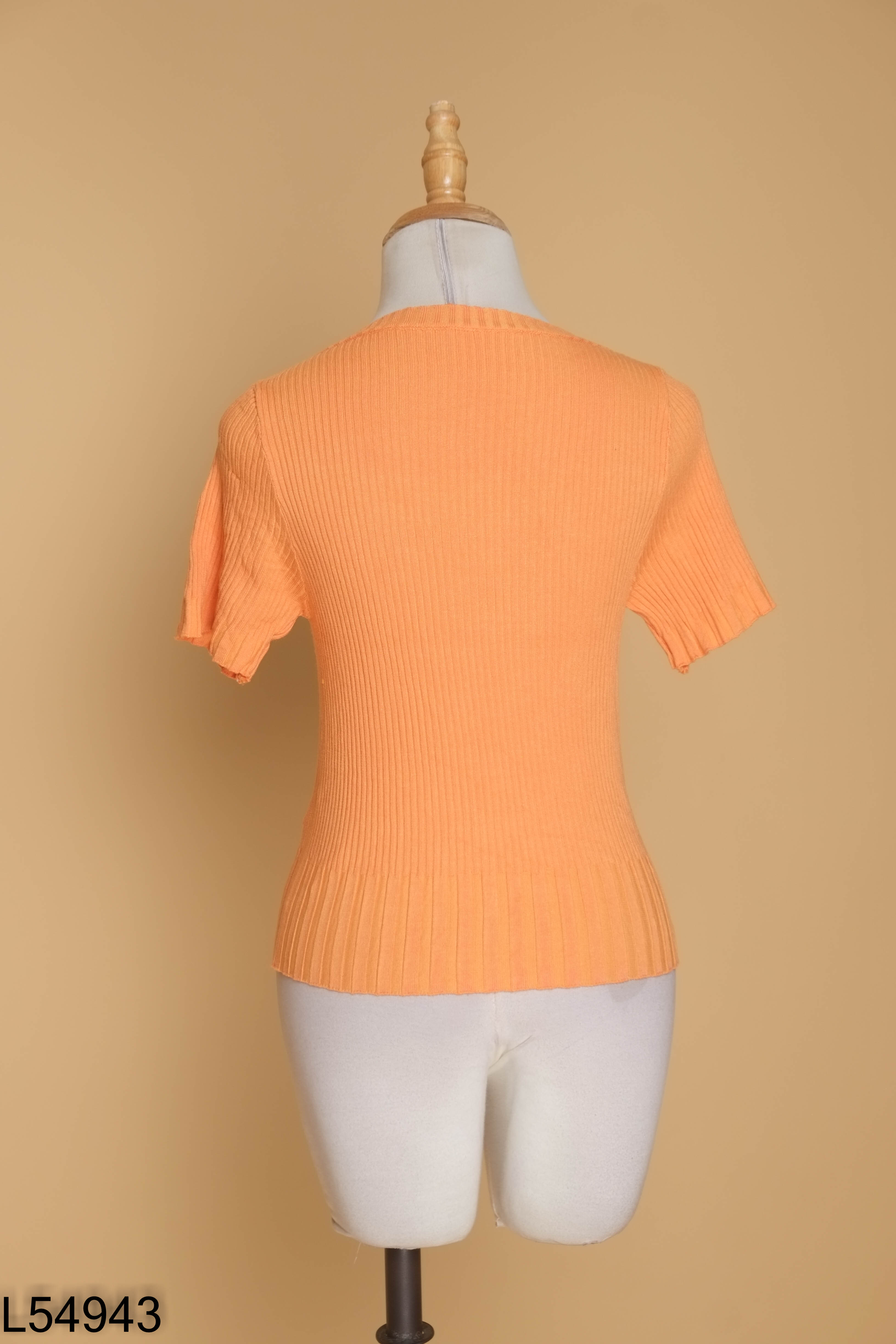 Áo croptop ngắn tay cam cổ vuông