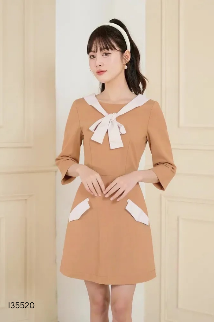 Váy LIIN nâu phối be