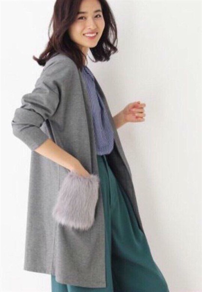 Cadigan túi lông xuất Nhật - Hồng - Free size - (SALE)