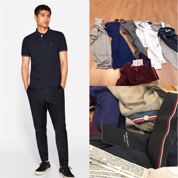 Áo Polo Nam Zara Dư Xịn 6 Màu - Ghi đậm - L - (SALE)