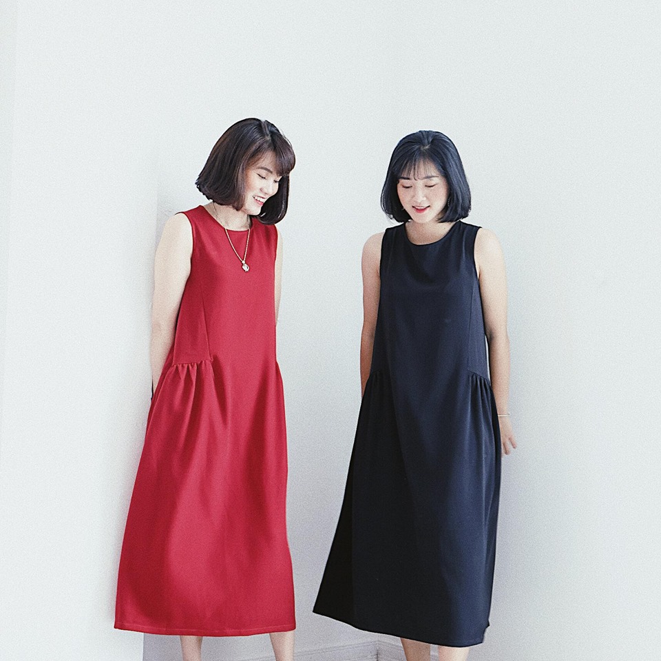 Đầm Xuông Asos Hạ Eo - Đỏ - L