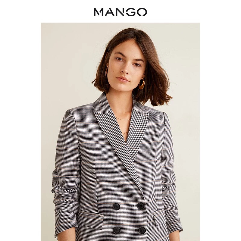 Blazer Kẻ Mango 4 Cúc Dư Xịn - M - (SALE)