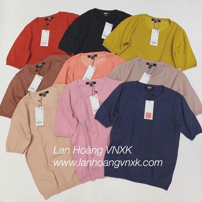 Len Nhũ Uni cổ Tim bảng màu mới - Đỏ - S