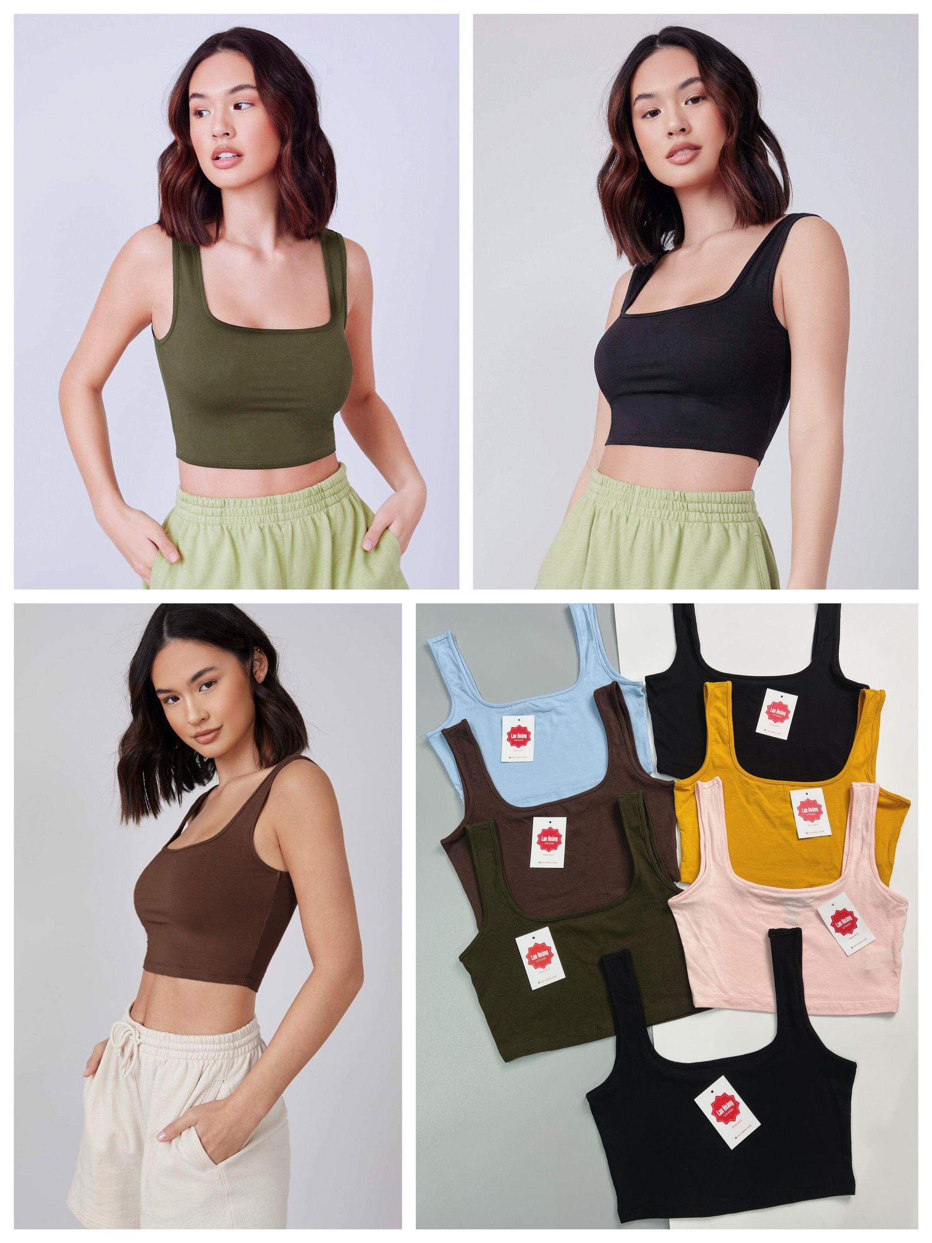 Áo Crop F21 Cổ Vuông