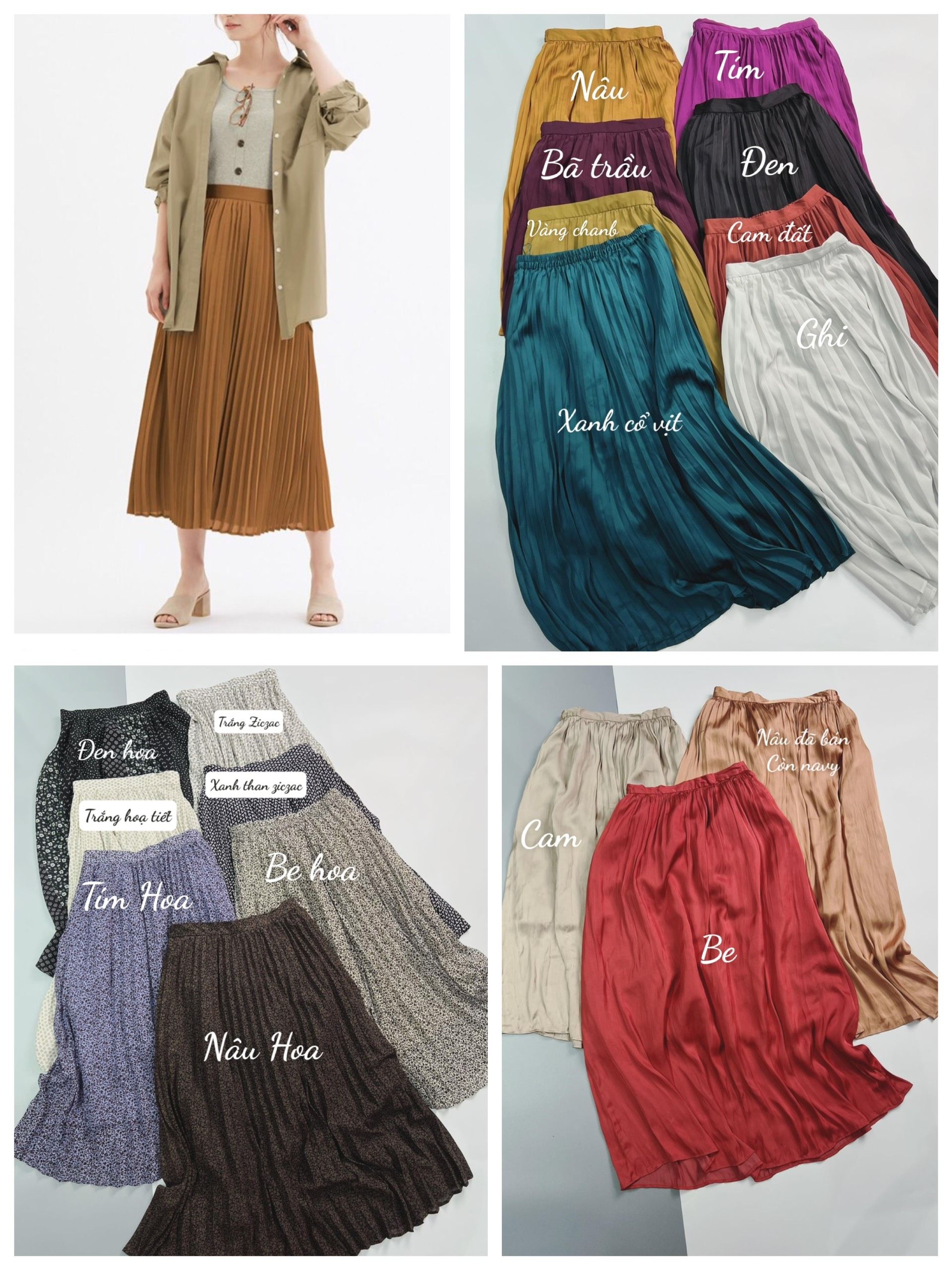 Trang Phục Bông Sen - [2409] Chân váy xếp ly Kaki màu xanh lá. Xem chi tiết  sản phẩm tại đây: https://www.trangphucbongsen.com:443/chan-vay-xep-ly-kaki- mau-xanh-la | Facebook