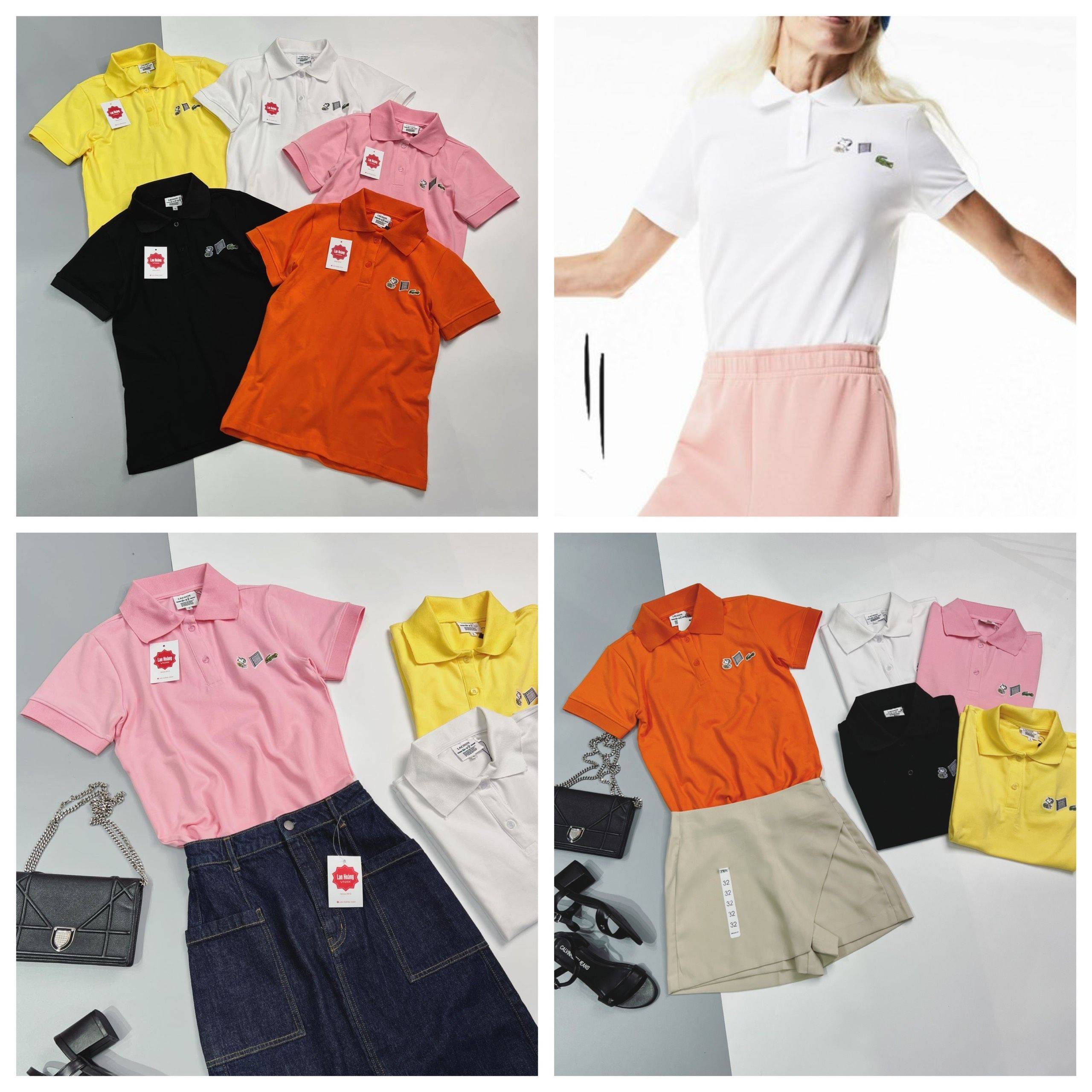 Polo La*Cos Thêu Logo Chó và Cá Sấu Dư Xịn