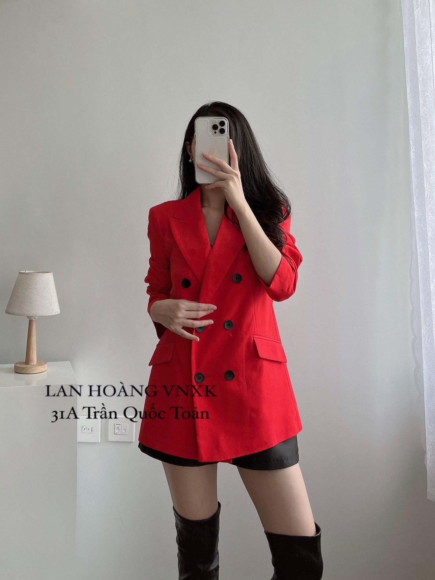 Blazer Topshop Cam dư Xịn (6 Khuy đen)