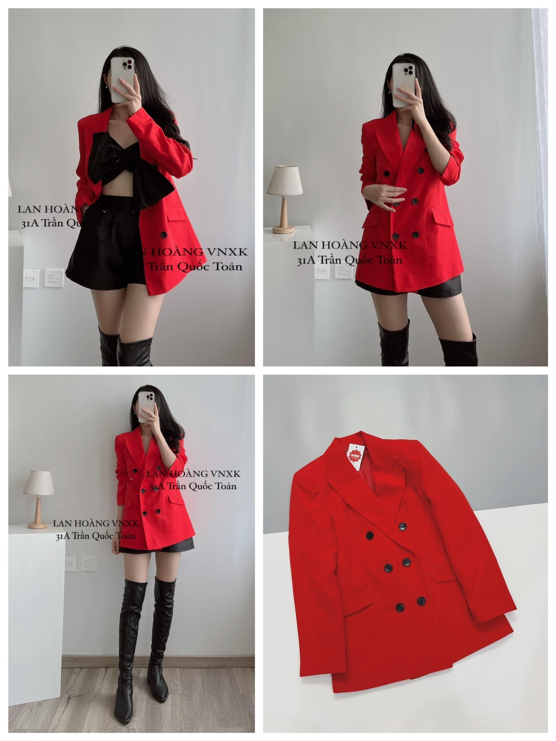 Blazer Topshop Cam dư Xịn (6 Khuy đen)