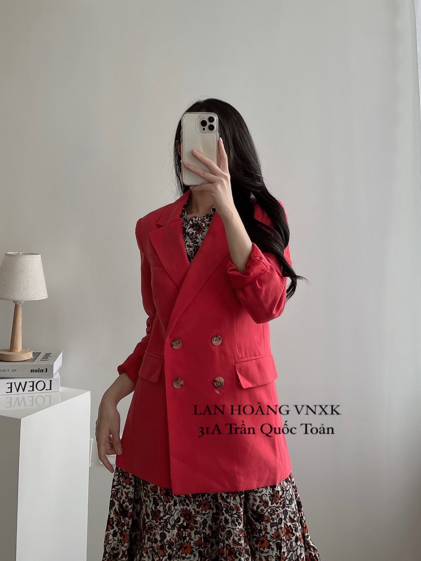 Blazer MNG Dư Xịn màu Hồng Cam (Dáng Oversize)