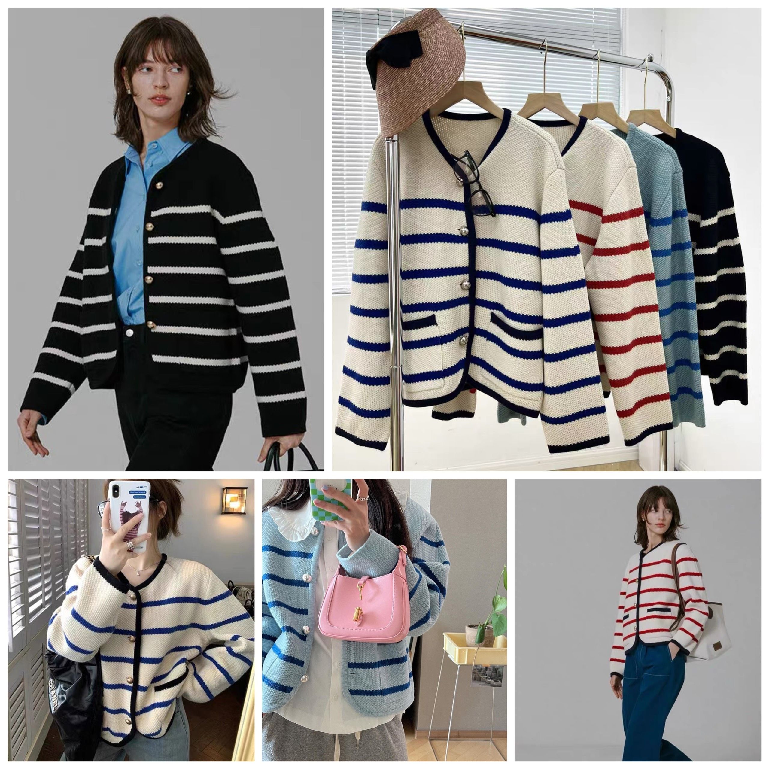 Cardigan kẻ Xuất Hàn Tuồn Xịn