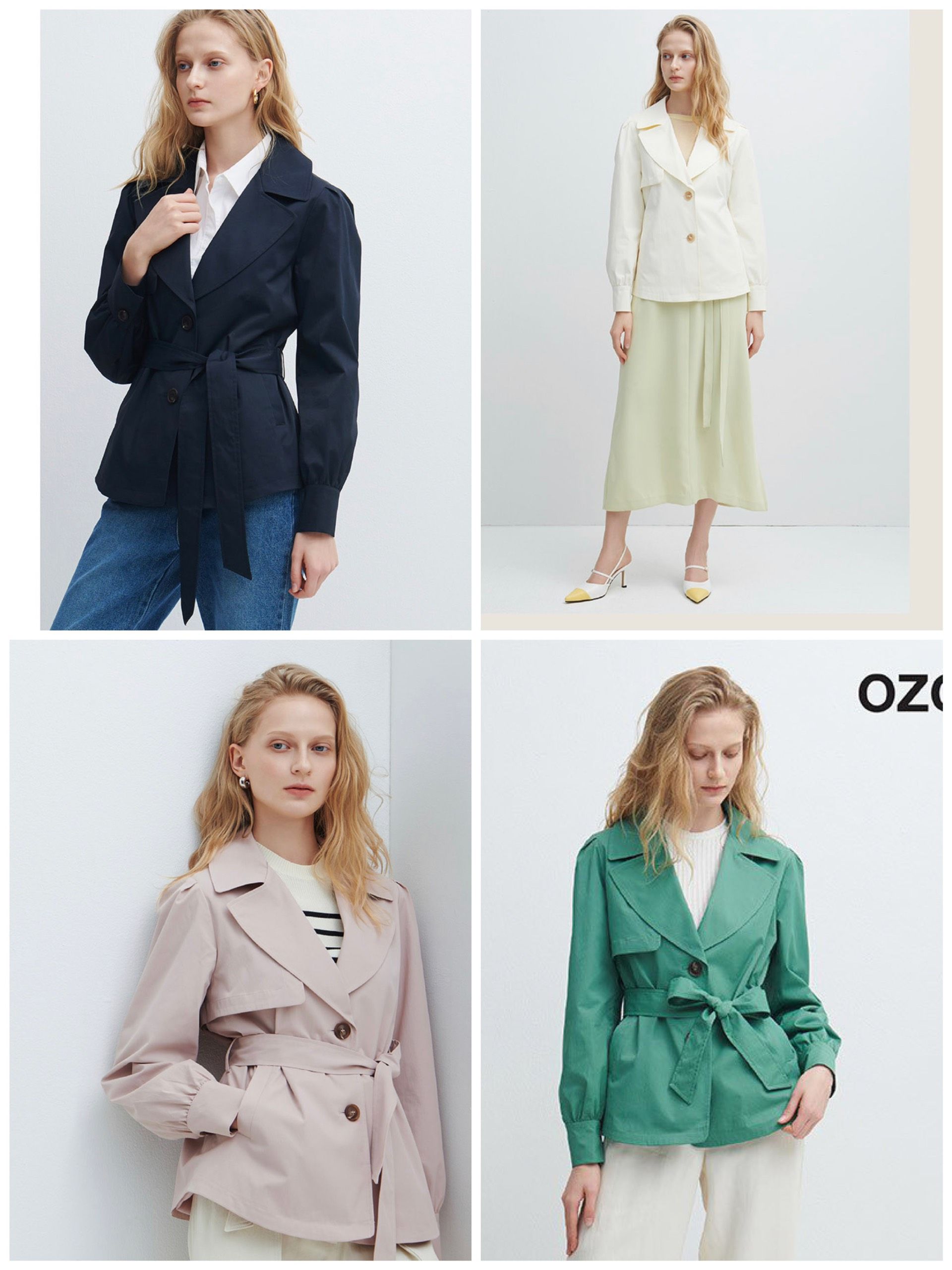 Trench Coat OZOC dáng lửng xuất Hàn dư xịn