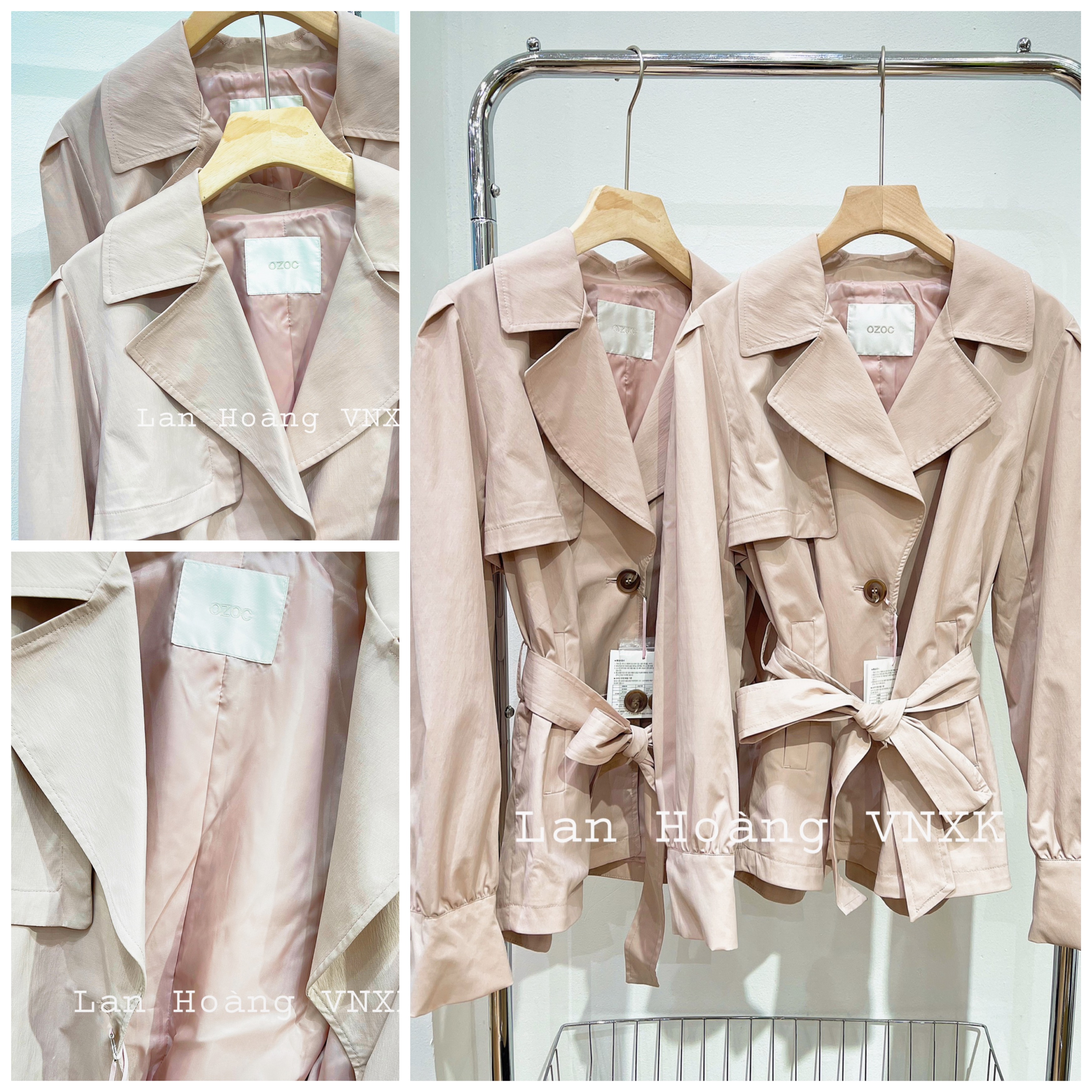 Trench Coat OZOC dáng lửng xuất Hàn dư xịn