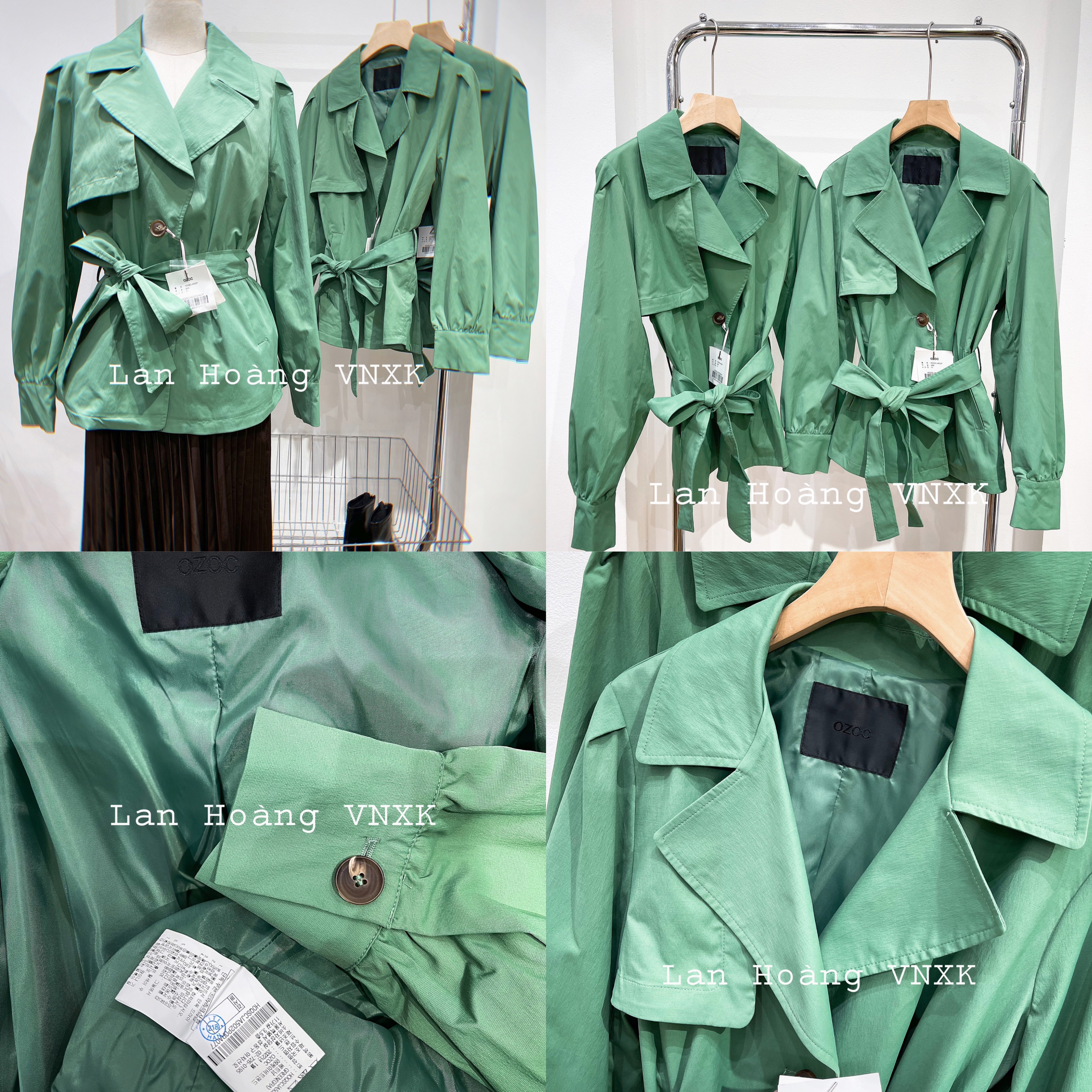 Trench Coat OZOC dáng lửng xuất Hàn dư xịn