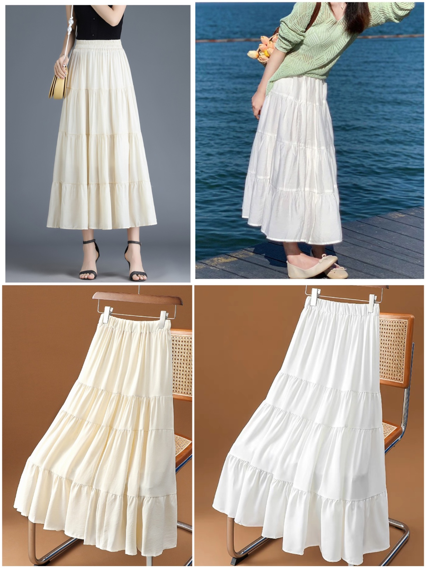 Chân váy xếp tầng - Màu trắng tự nhiên - Kids | H&M VN