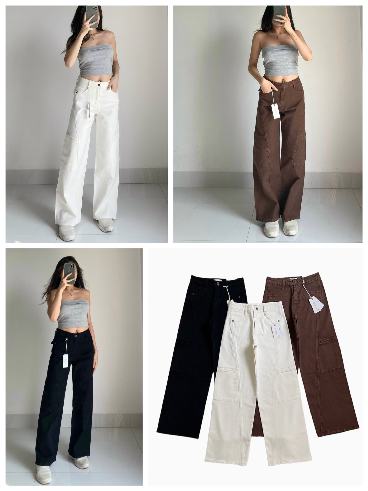 Culottes Jean Stradivarius túi 2 bên dư xịn 14089