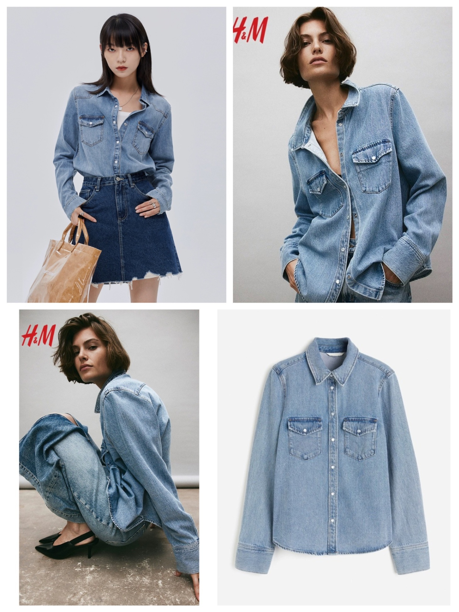 Sơ Mi Denim HM dư xịn 14286