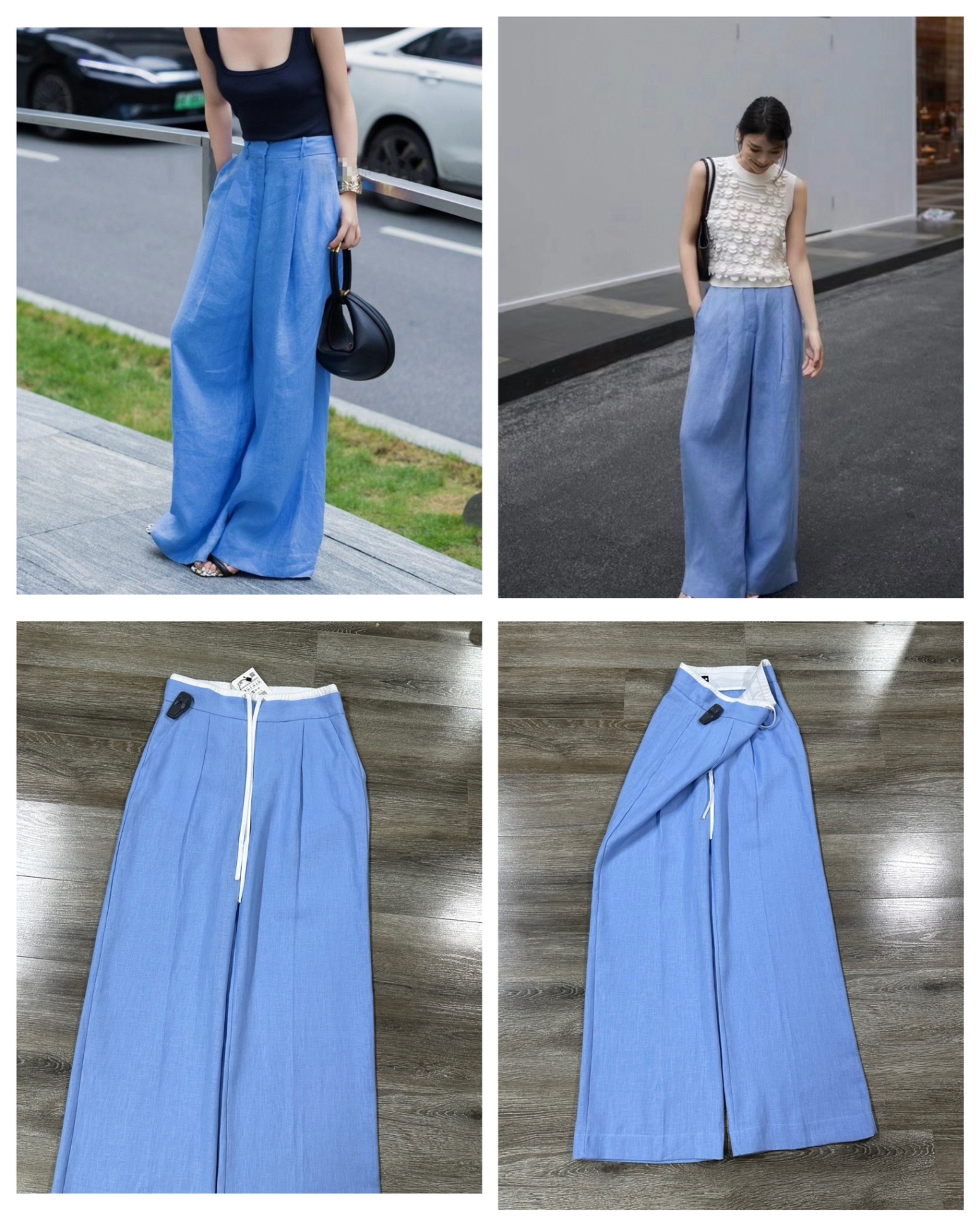 Culottes ZR linen phối cạp Xanh 14519