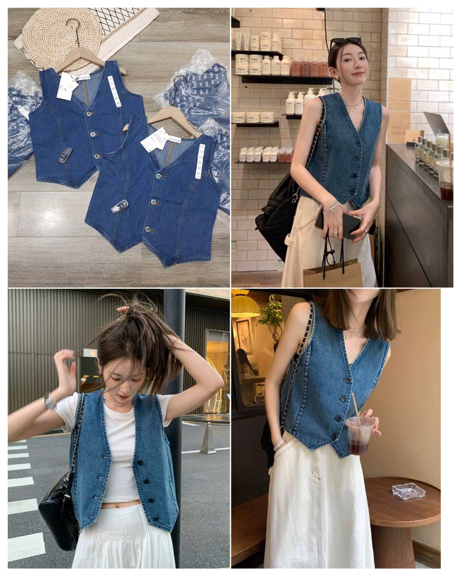 Áo Gile Denim ZR Dư xịn 14526