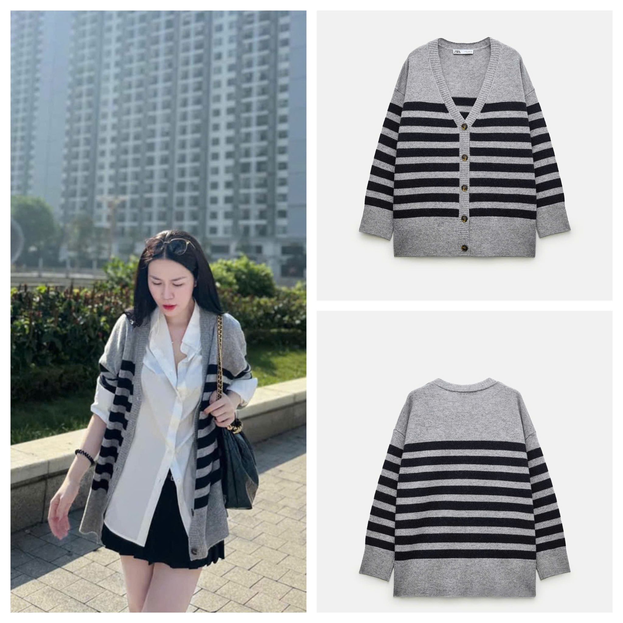 Cardigan Len Kẻ ZR Dư Xịn 14835