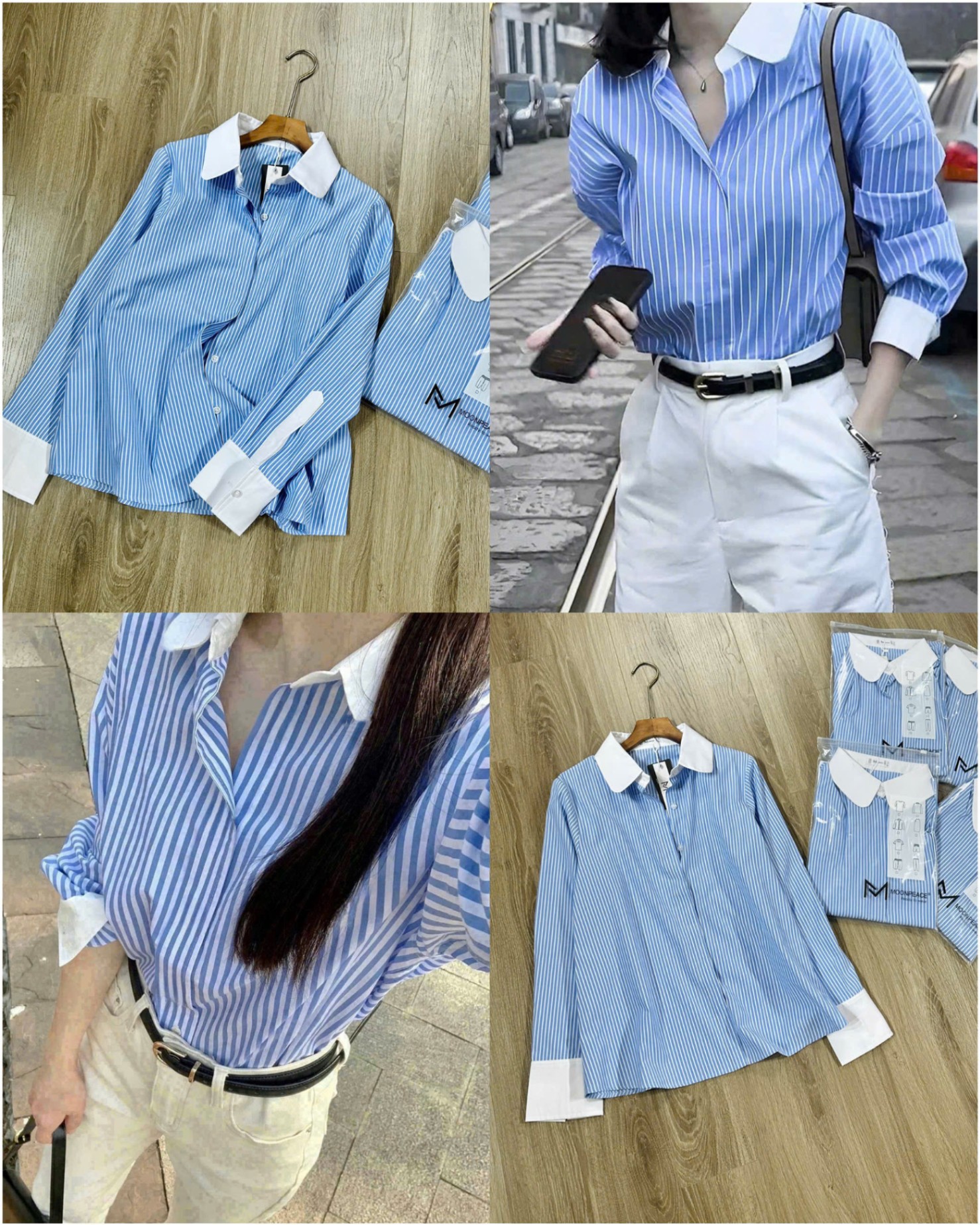 Sơ Mi Kẻ Moonpeace Dư xịn 15391