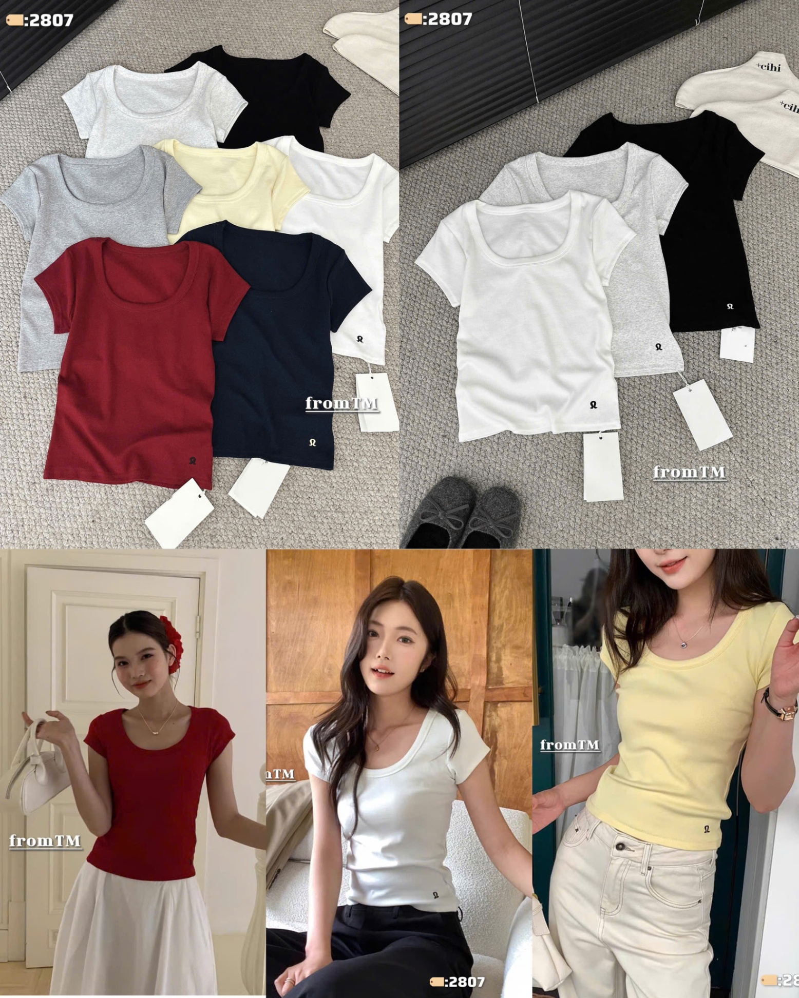 Phông tăm Cổ U thêu nơ 15410