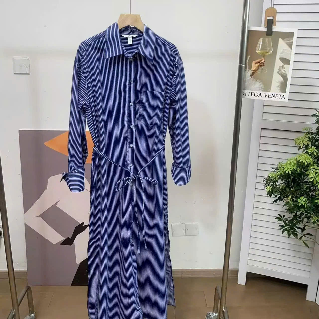 Đầm Sơ Mi Kẻ HM Dư Xịn 15431