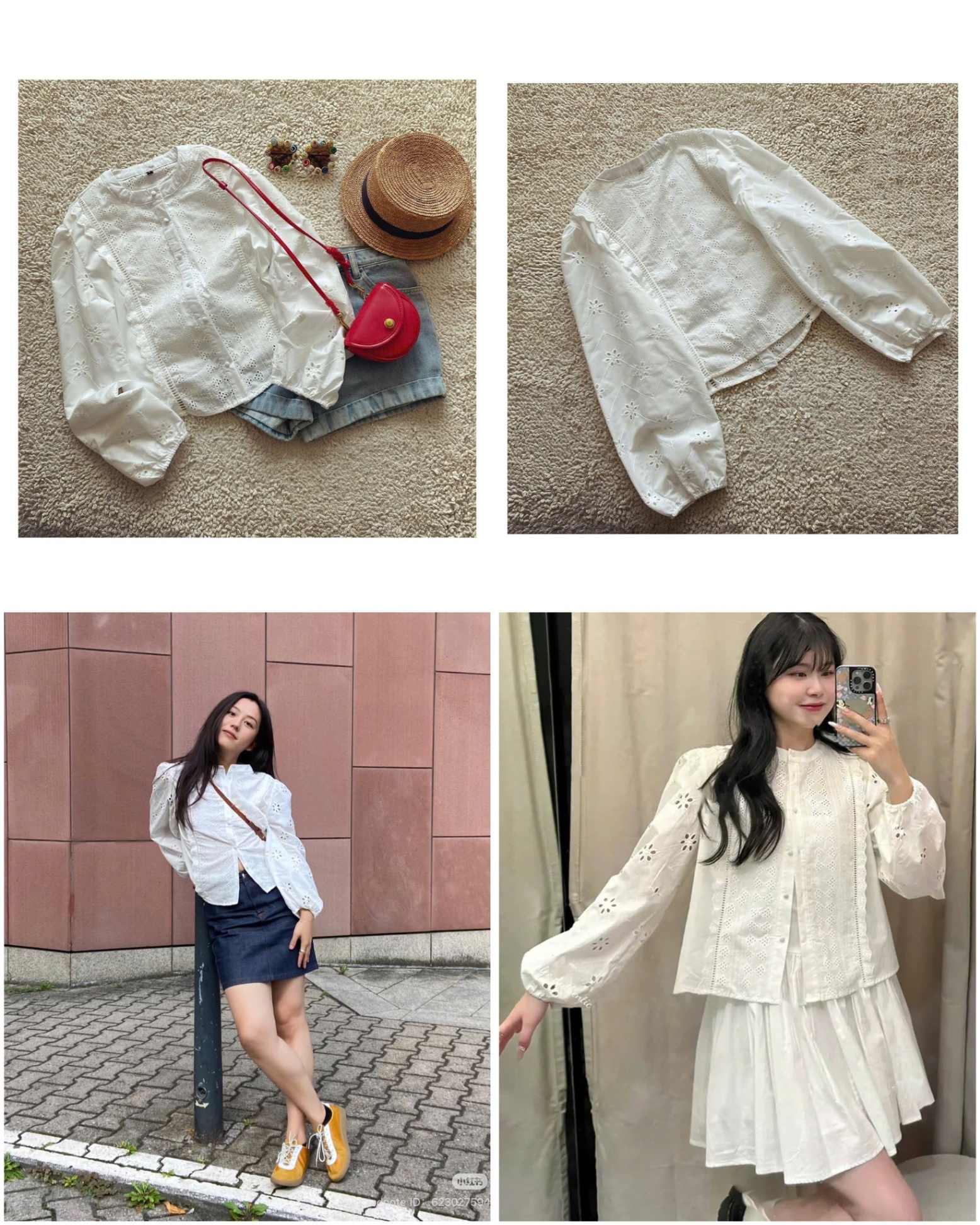 Sơ mi trắng thô thêu ZR Dư Xịn 15443