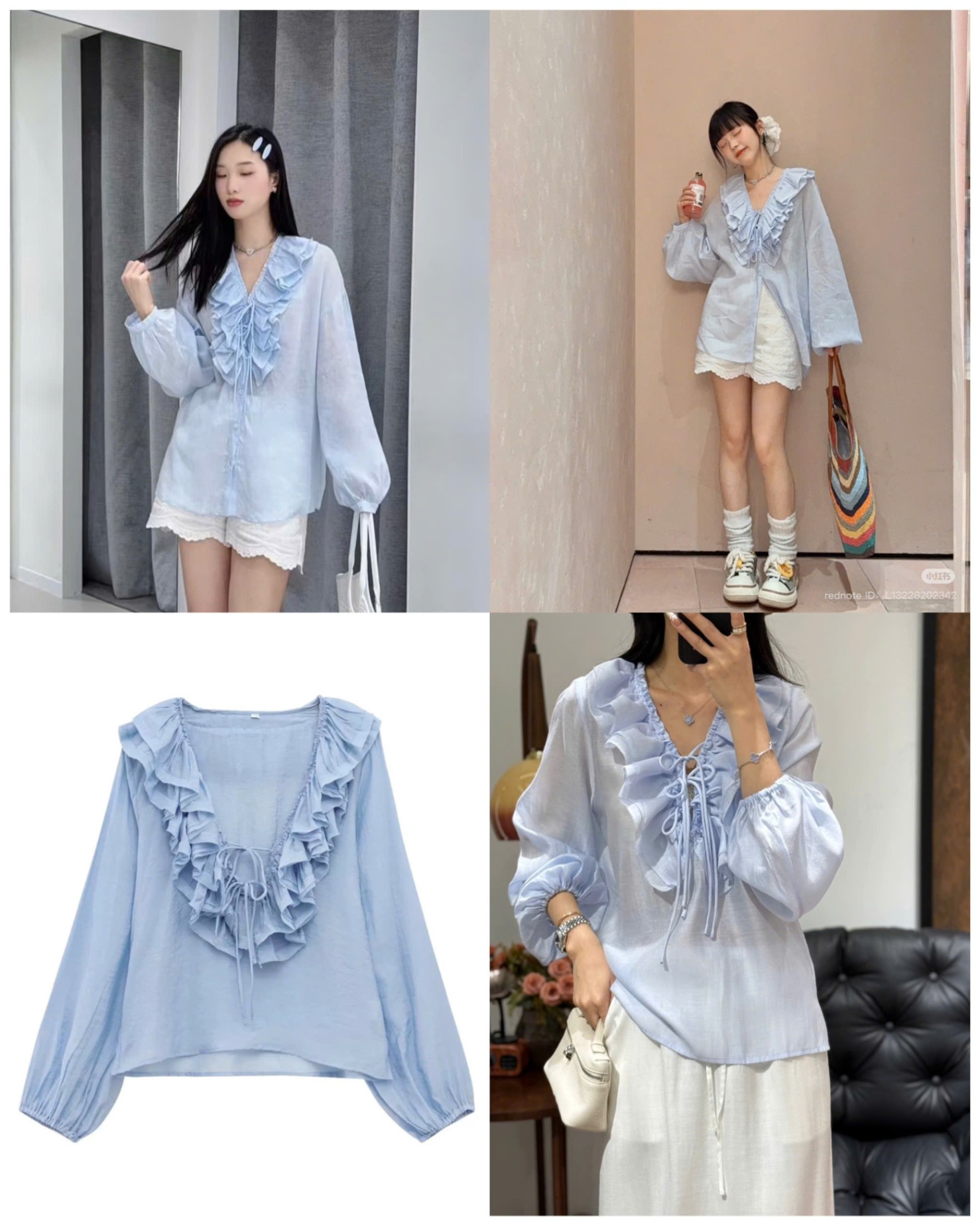 Sơ mi xanh cổ bèo ZR Dư Xịn 15441