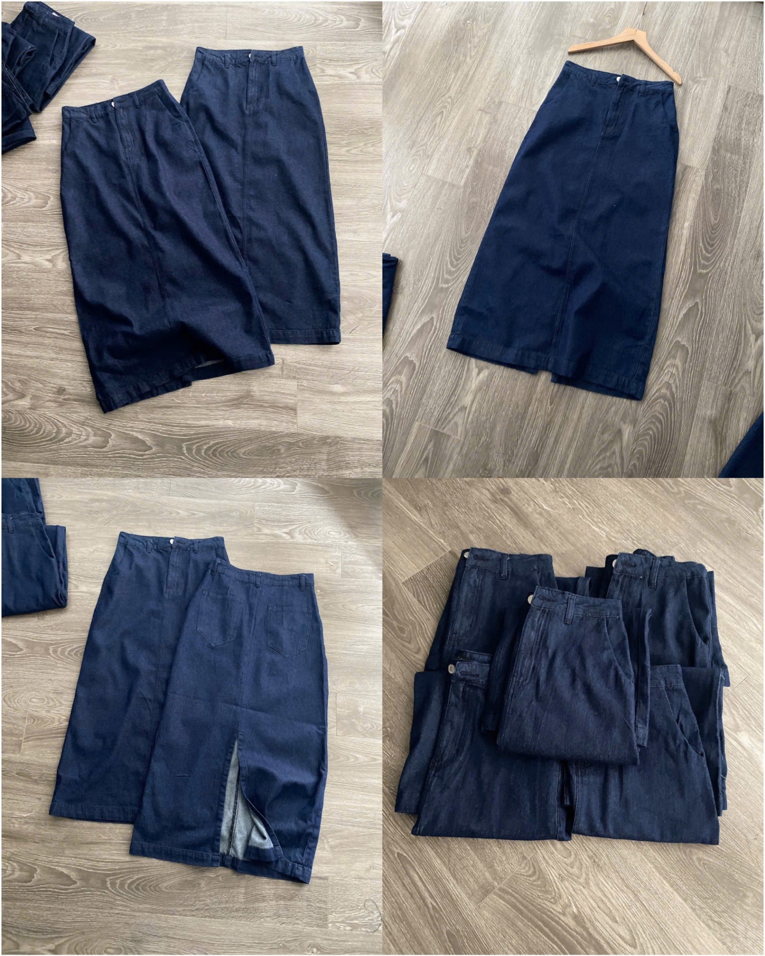 Chân váy Denim Massimoduti Xanh Than Dư Xịn 15465
