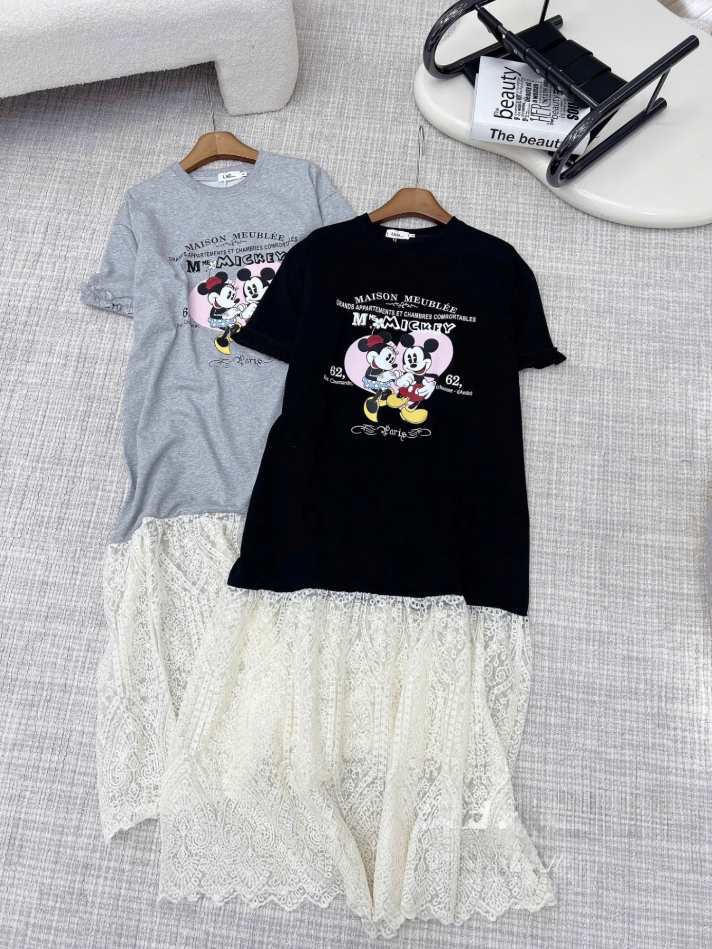 Đầm Cotton phối chân ren 15484