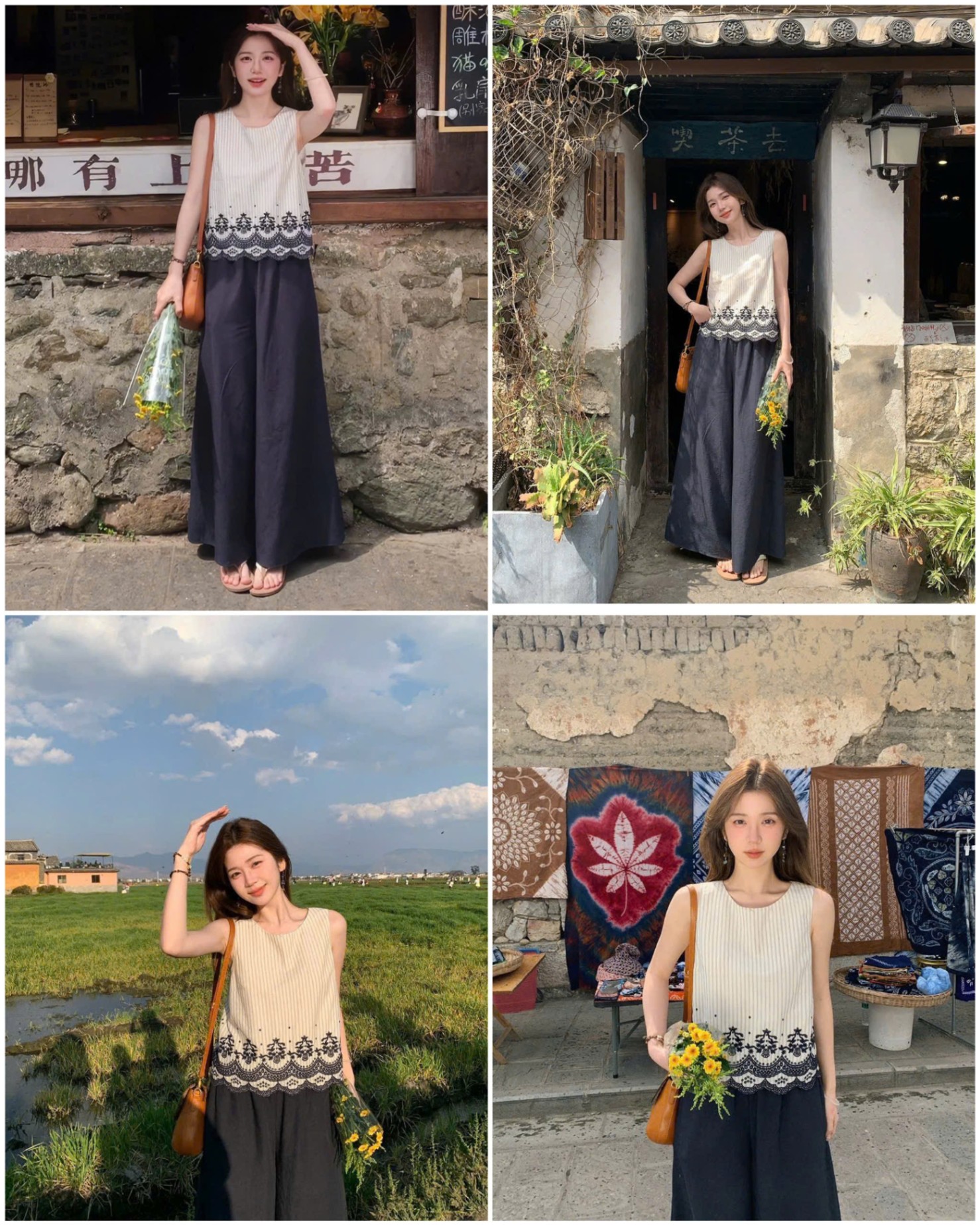 Set Áo Thô Thêu & Culottes 15512