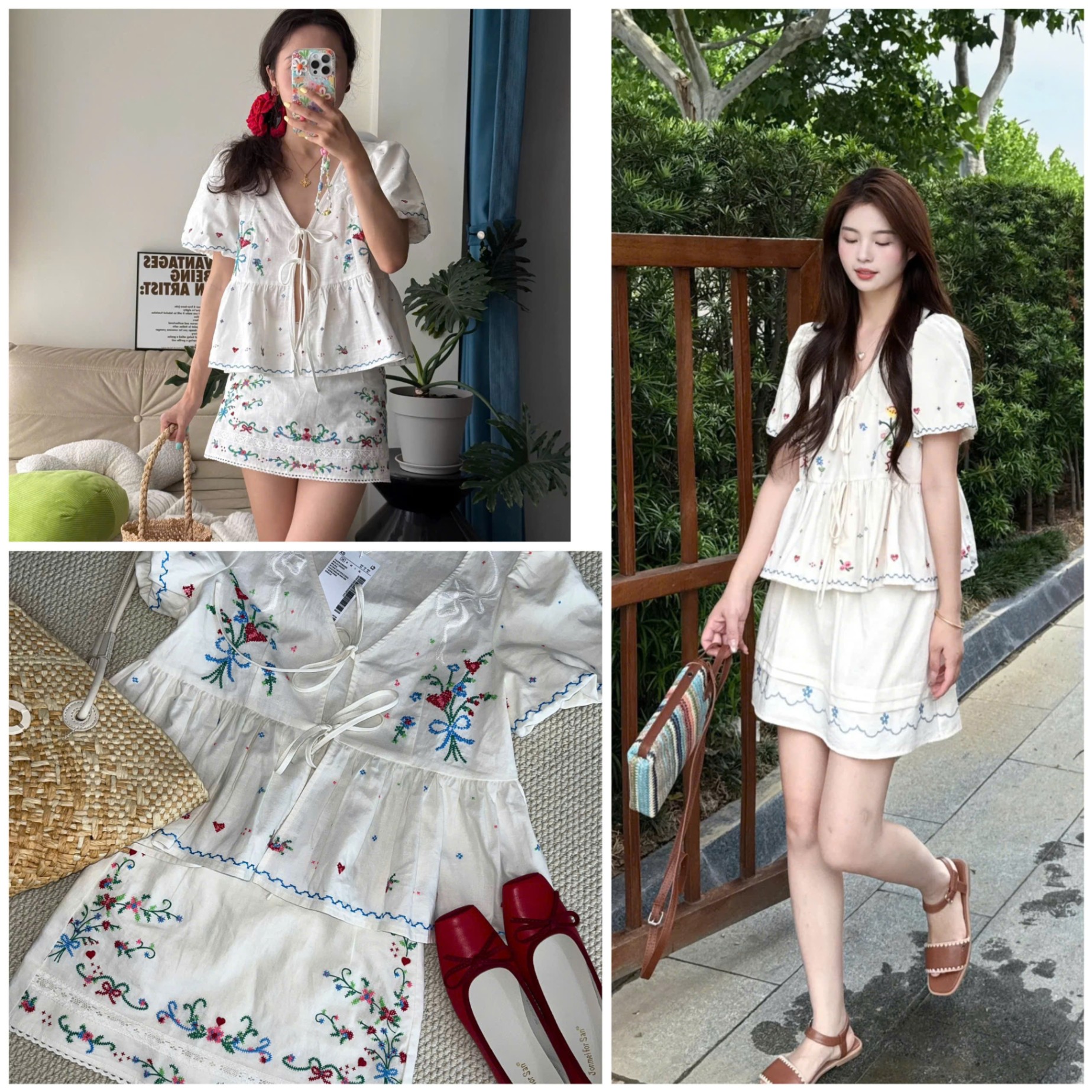 Áo Thêu Peplum 15521