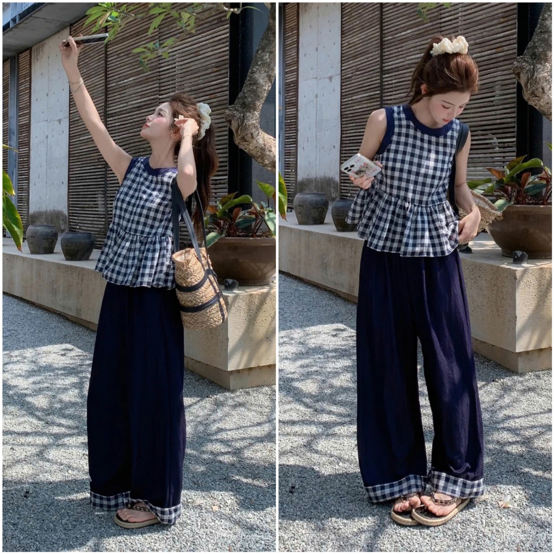 Set Áo Kẻ & quần Linen 15562