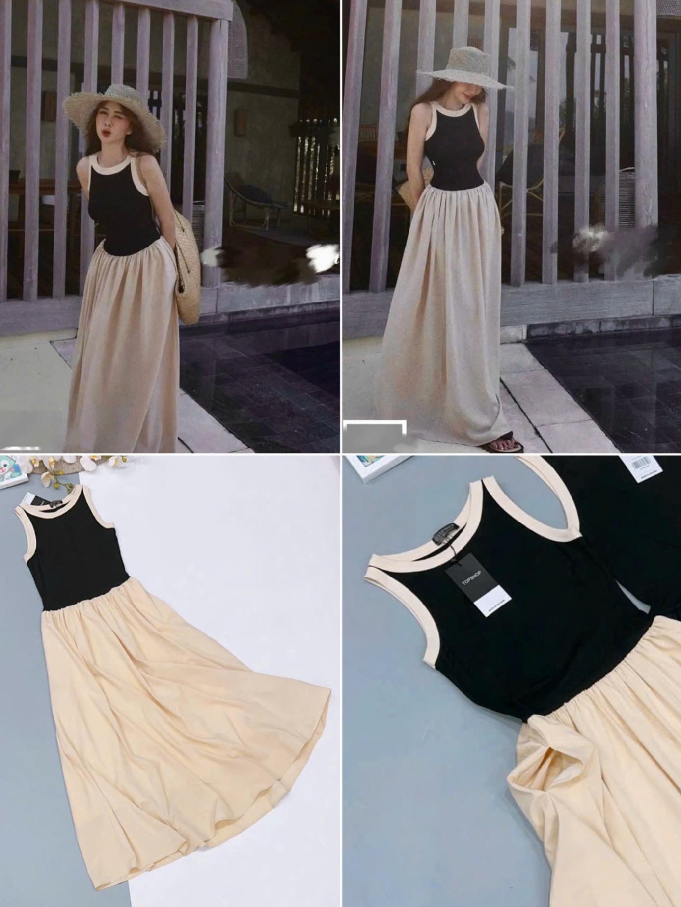 Đầm Maxi Thô Phối Thun TS 15606