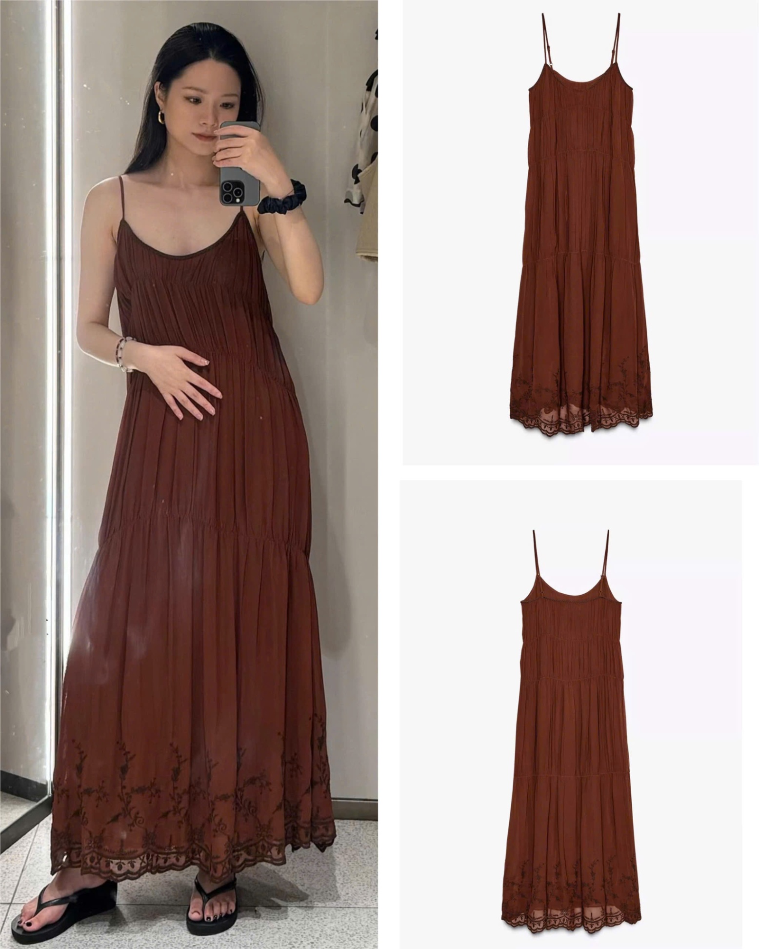 Đầm 2 Dây ZR Chân Ren 15628