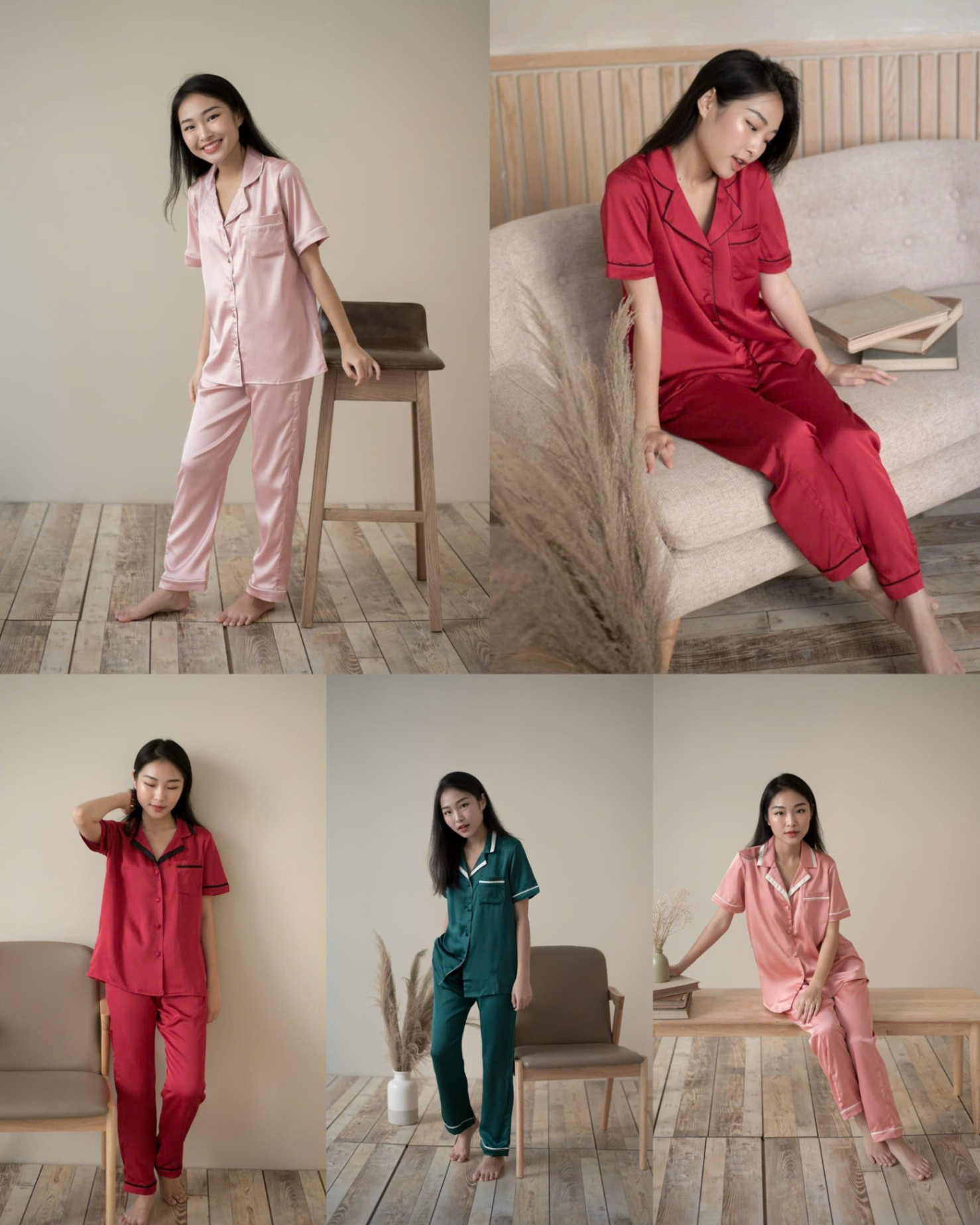 Set Pyjama lụa xuất Hàn dư xịn 15631