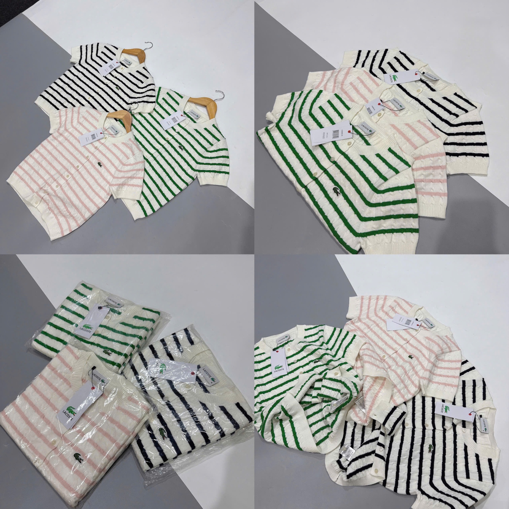 Cardigan Len Kẻ 🐊cộc tay 15656