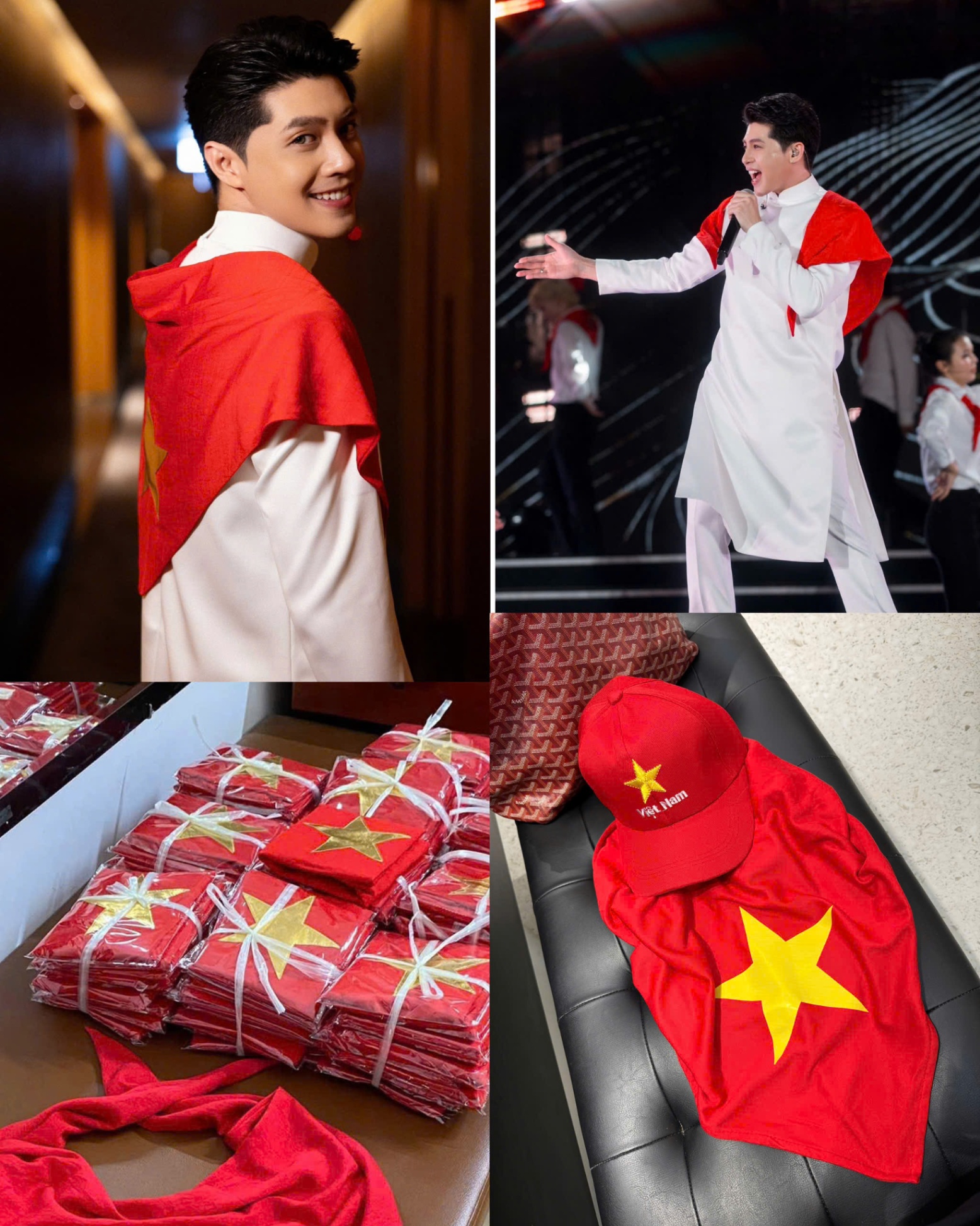 Set Khăn + Mũ cờ đỏ sao vàng 15704