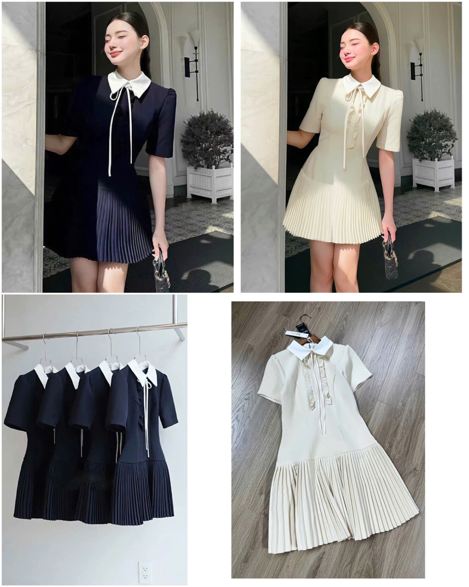 Đầm Moonpeace Xếp Ly Cổ Sen Dư Xịn 15702