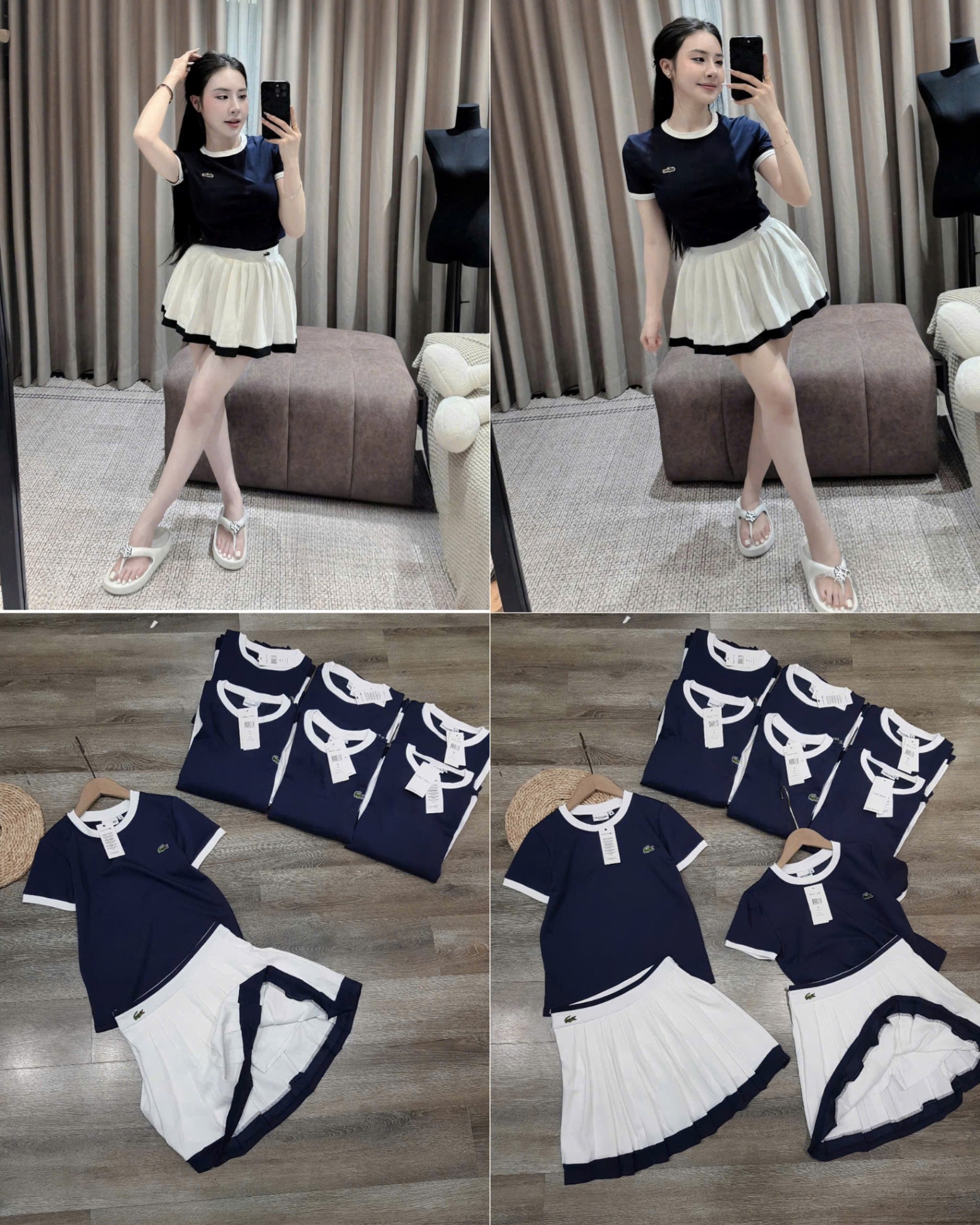 Set Bộ 🐊 chân váy Trắng 15734