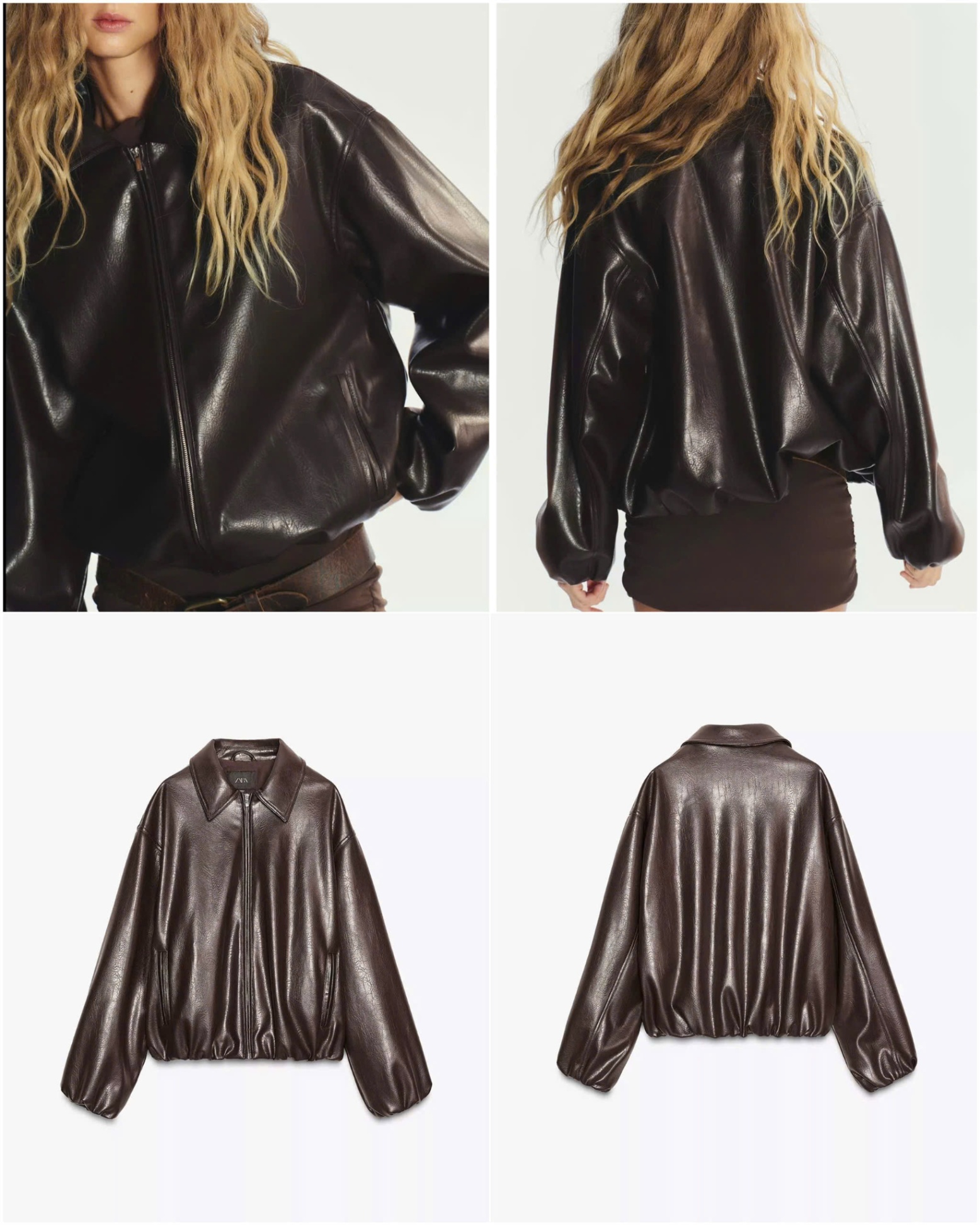 Khoác Da ZR Bomber Dư xịn đỏ nâu 15802