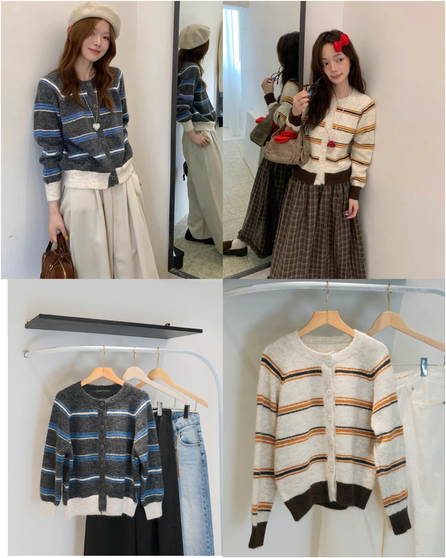 Len Kẻ cardigan Soul 2 màu 15837