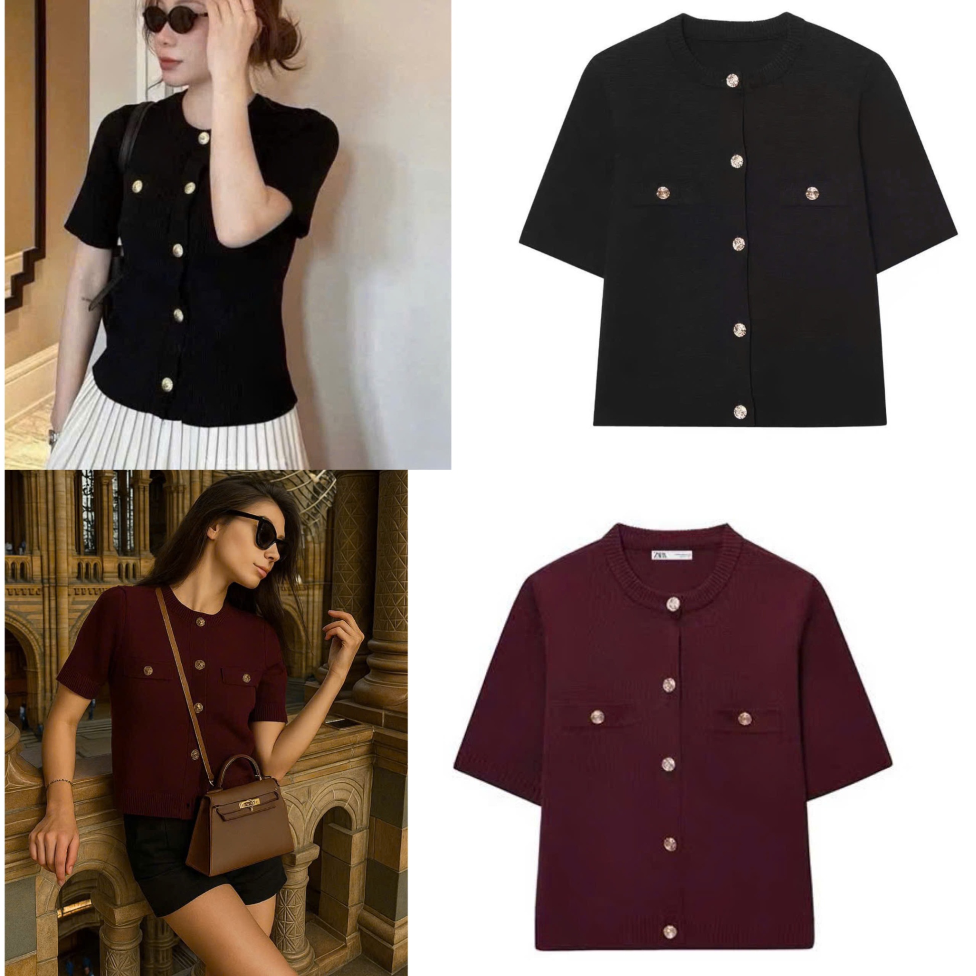 Len CỘC TAY ZR Khuy Vàng 15852